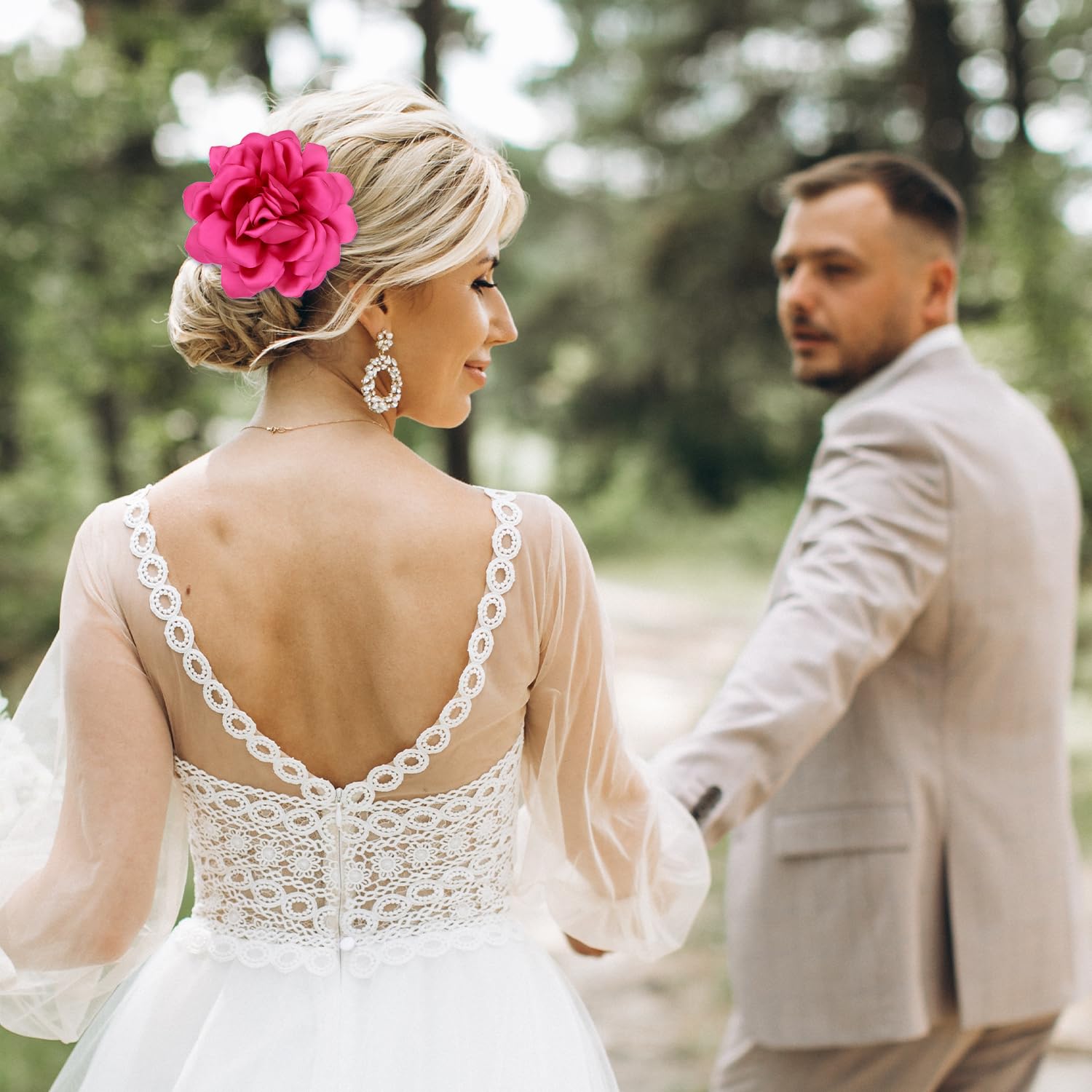 Flor Broche Grande Diseño Rosa Elegante Pinza Pelo Mujer Boda Fiesta Accesorios