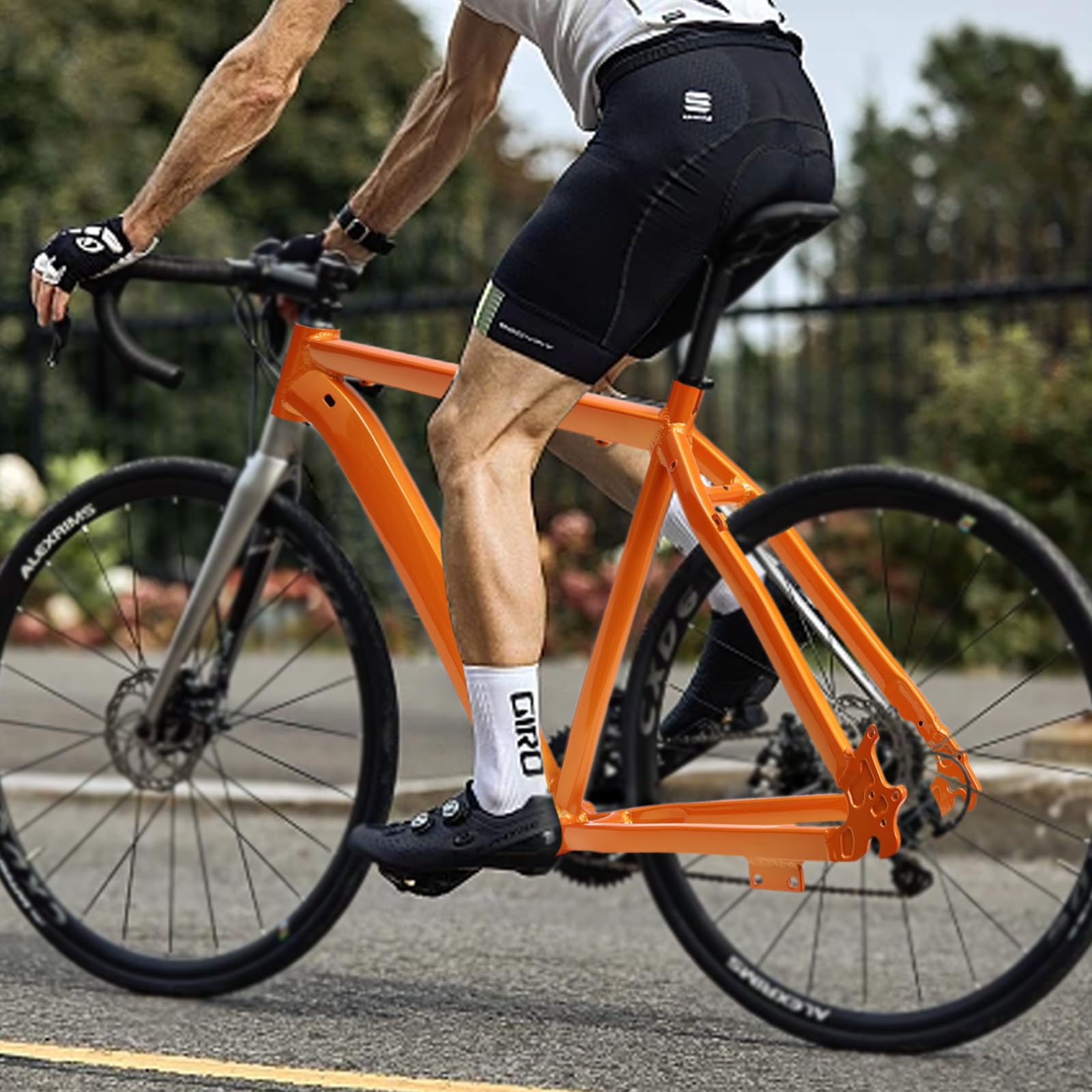 Marco de Bicicleta de Montaña de 26 Pulgadas - Aleación de Aluminio, Hasta 120 kg, Con Luz, Engranaje Fijo y Cableado Interno - Accesorios Incluidos