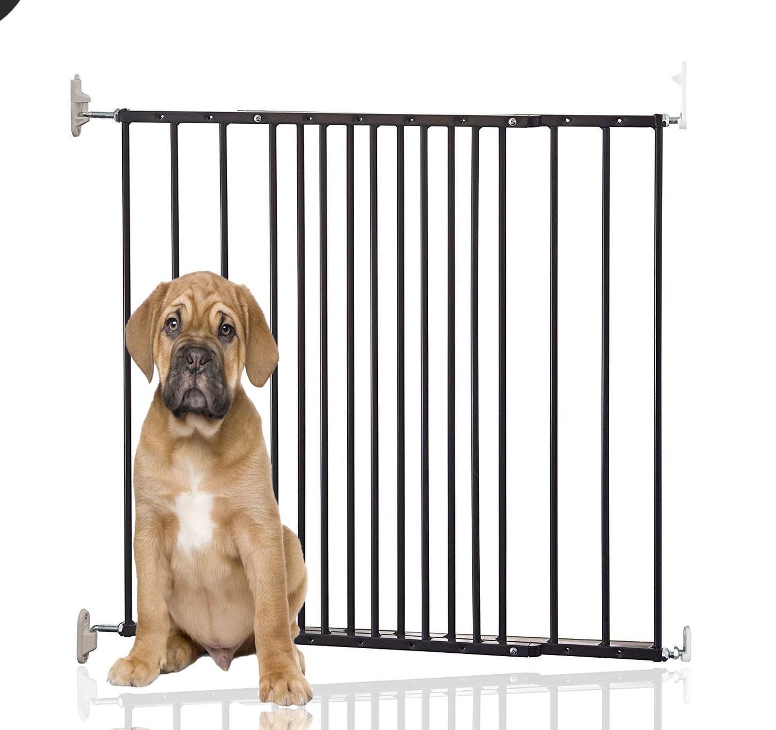 Bettacare Extending Metal Screw Fit Dog Gate, Black, 62.5cm - 106.8cm, Stair Gate for Pet, Safety Barrier for Puppy