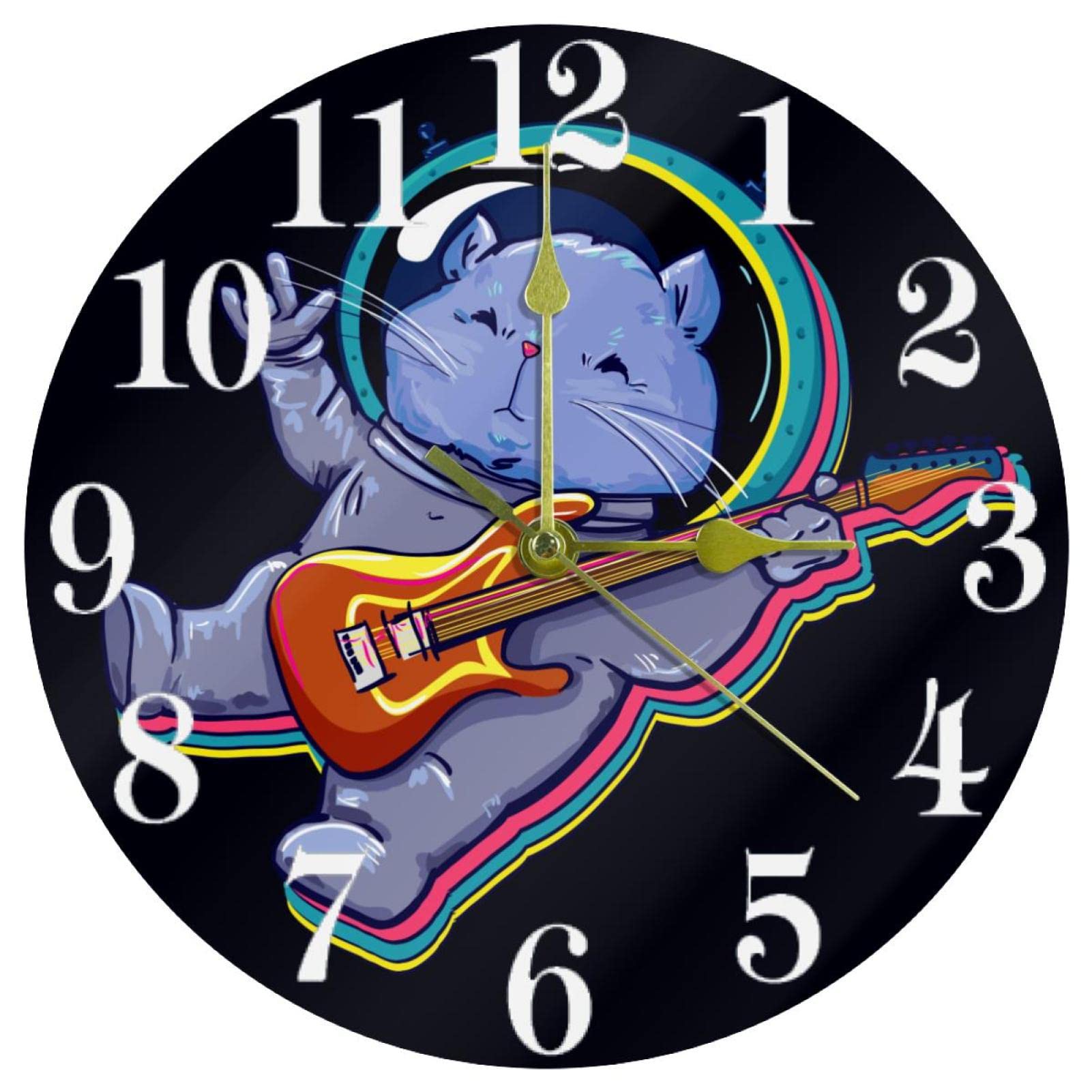 Horloge murale à quartz silencieuse avec motif animal pour un sommeil paisible