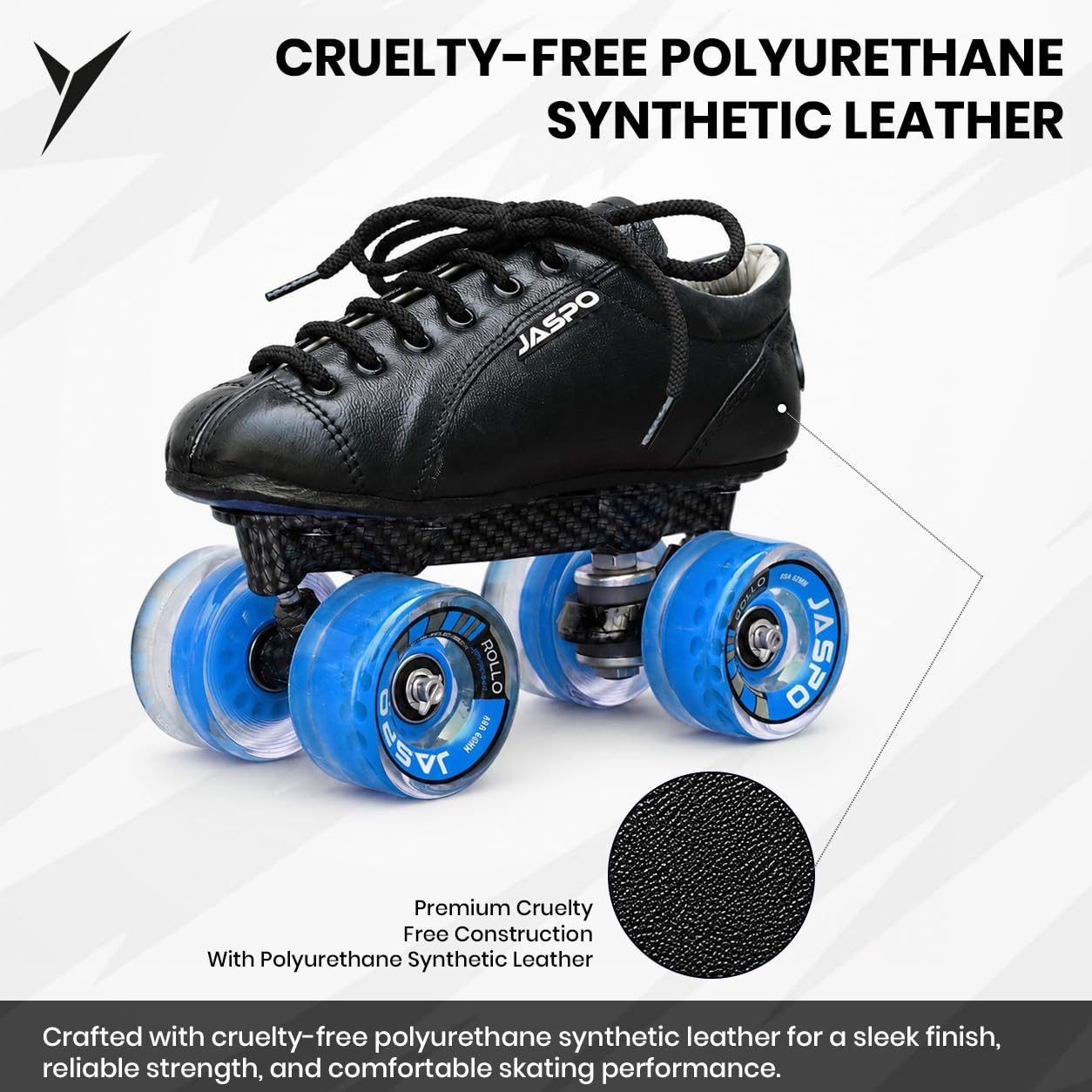 jaspo Unisex Pro Hyper Quad Outdoor Wheel Shoe Skates (1 Uk(Foot Length 21.8 Cms), Black) 3