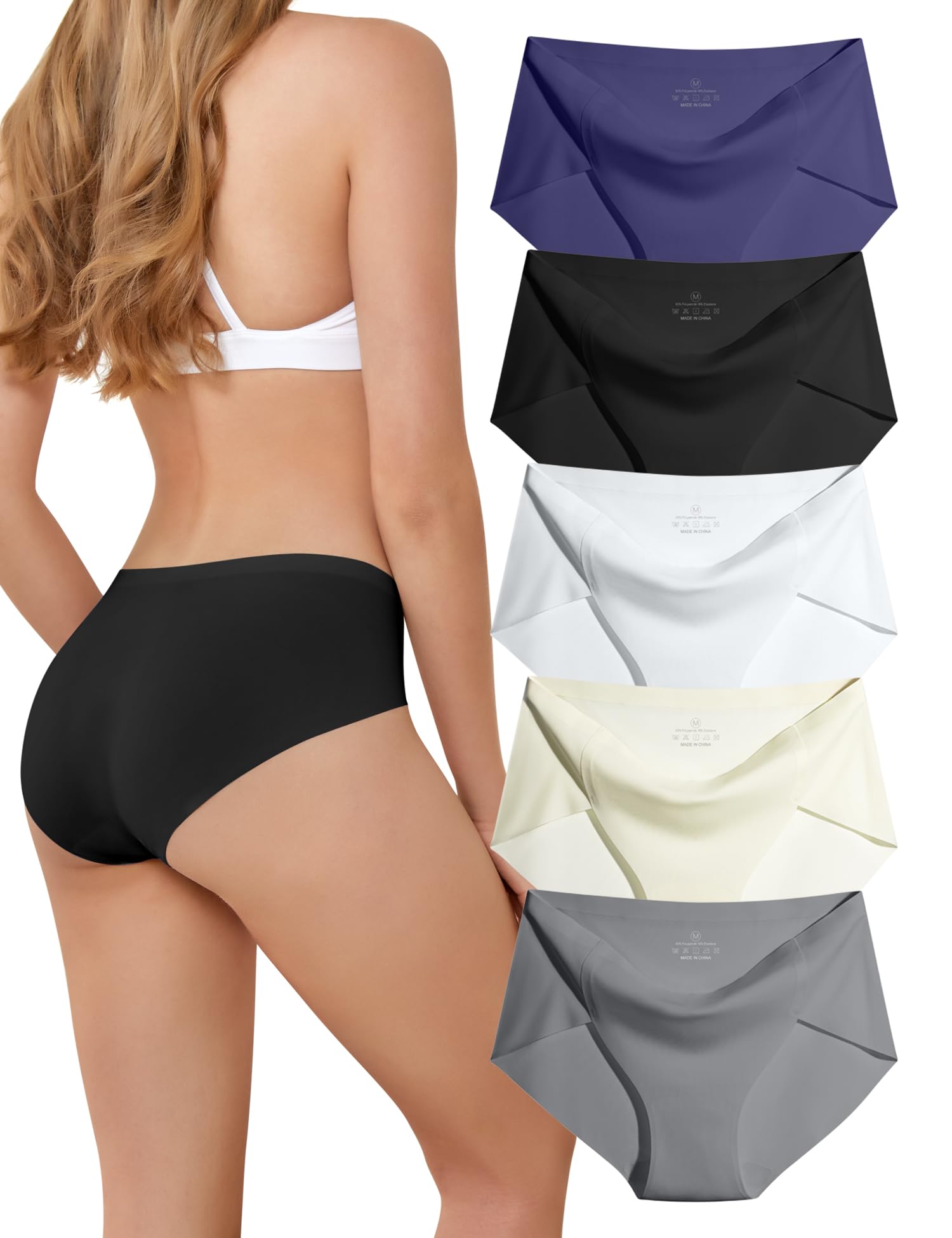Memouniva Unterhosen Damen Seamless Slips Nahtlose Unterwäsche Frauen Stretch Unsichtbare Hipster 5er Pack