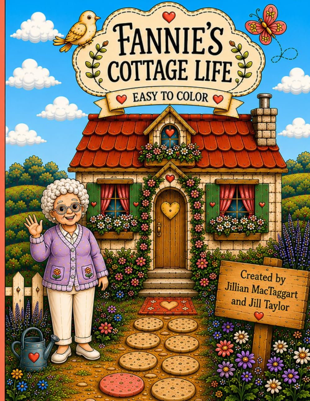Fannie's Cottage Life Coloring Book: Bold & Easy Cozy Cottage Coloring Pages