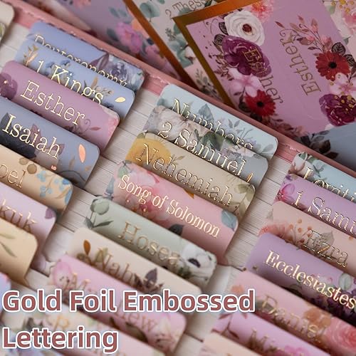 Miniatura 3 de UPAFEXXI - Pestañas laminadas de la Biblia para mujeres y hombres (letras doradas en relieve) Reposición de pestañas de impresión grandes, fáciles