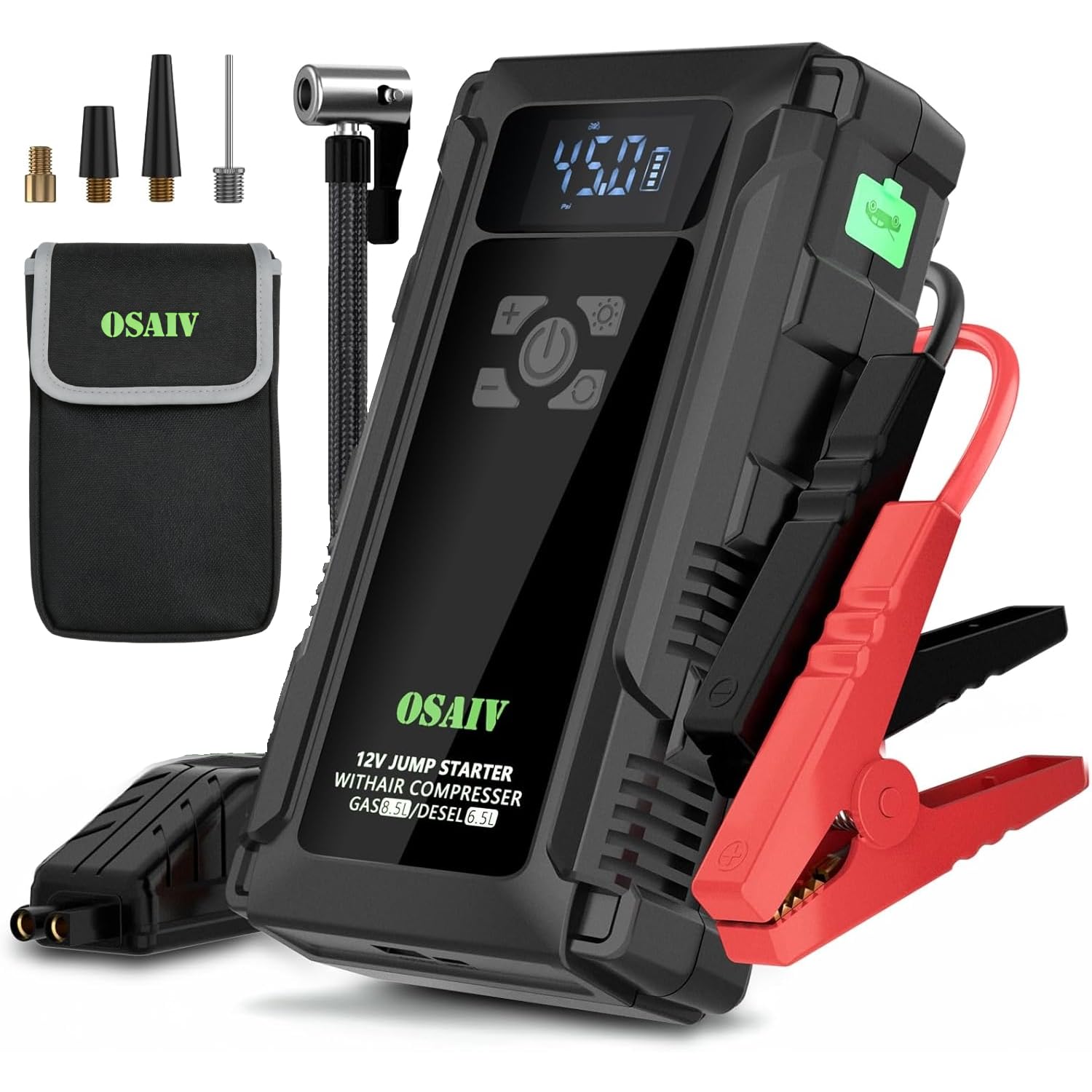 Jump Starter with Air Compressor 3000A Car Battery Jump Box for 8 5 Gas 6 5L Diesel Vehicles