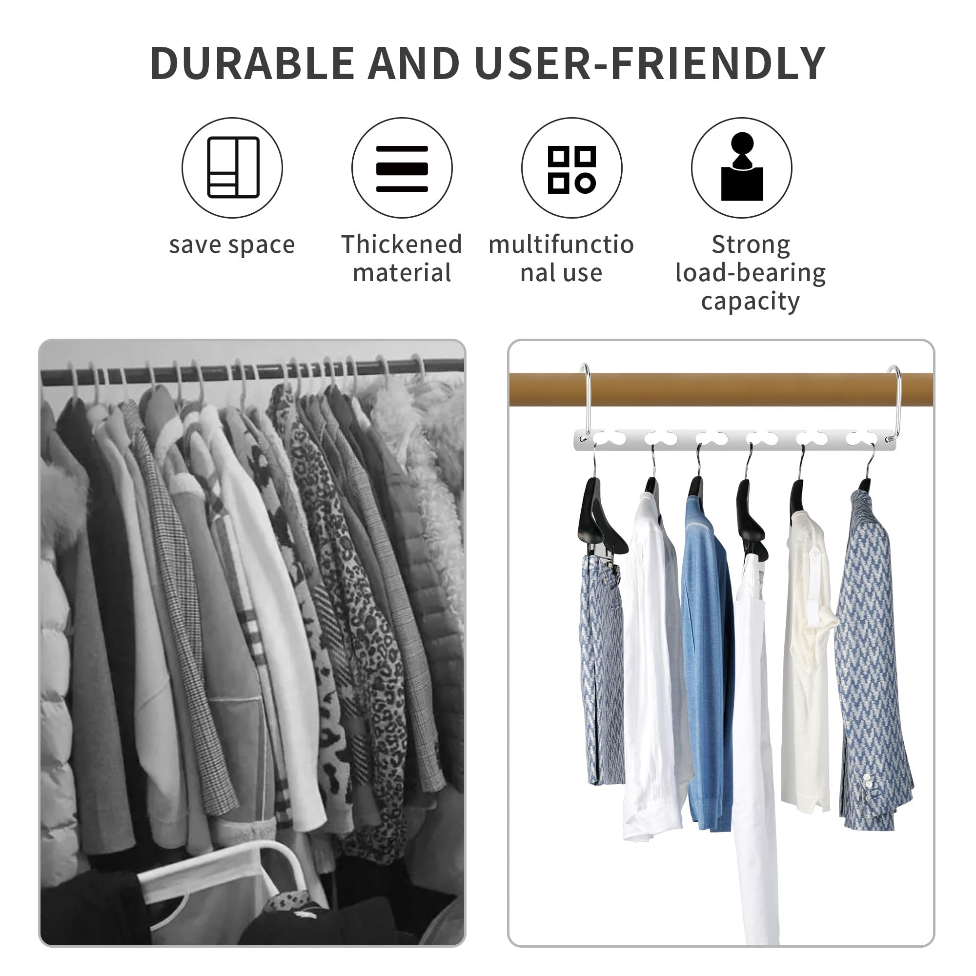 8 unidades mágicas organizadoras de armario antideslizantes, perchas para ahorrar espacio, mágicos organizadores para armario, apto para pantalones, vaqueros, vestidos, faldas y ropa