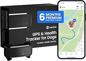 Tractive GPS Dog Tracker (2025 Release with Free 6 Month Subscription) | Real-time Pet Location Tracker | Health & Wellness Alerts | Virtual Fence for Dogs | Bark Monitoring (Black) asin的图片