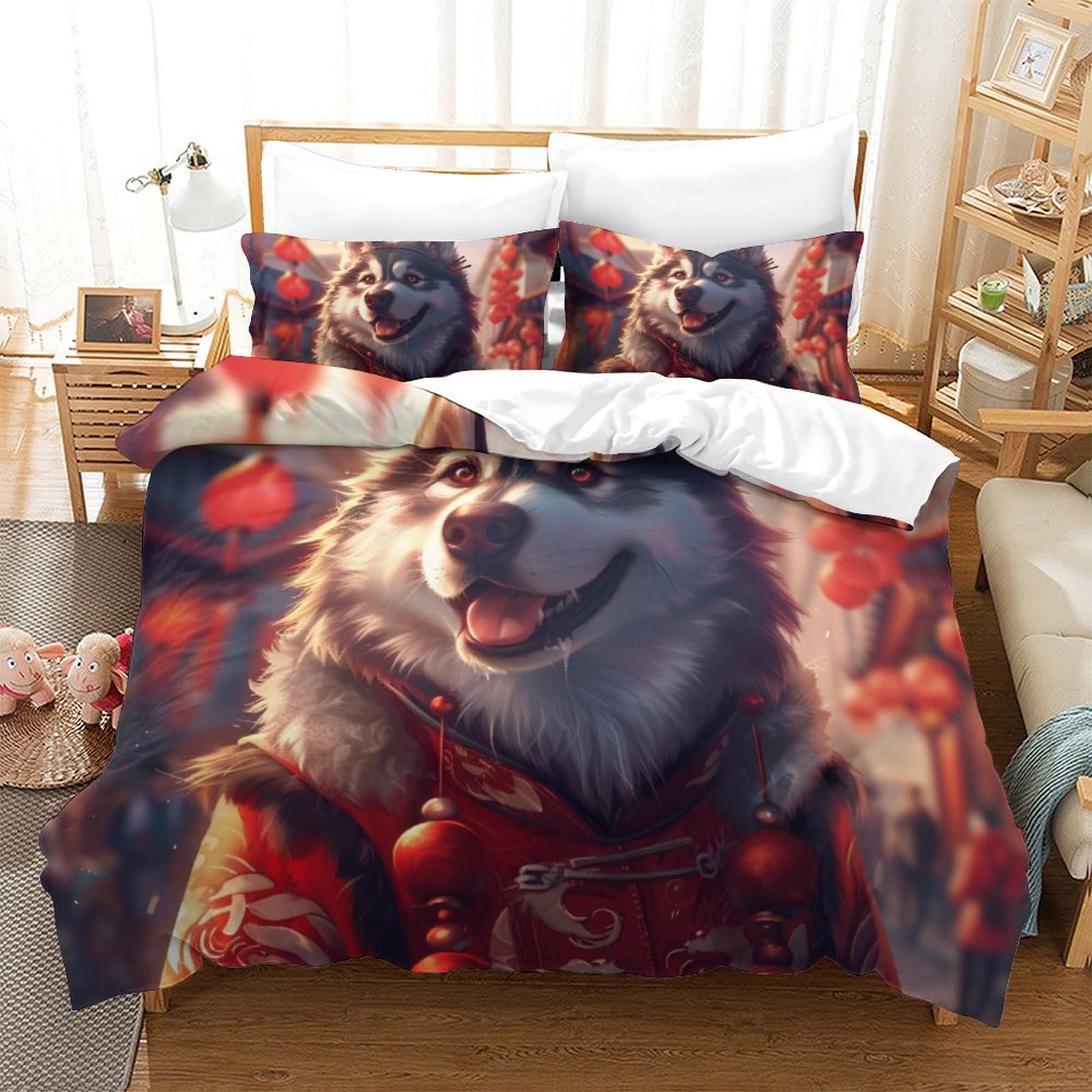 Housse de couette Husky 3D en microfibre premium lit 260x220