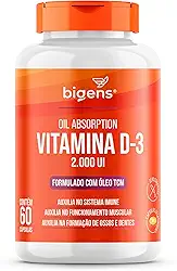Vitamina D3 2000ui 60 Capsulas Gel Em Óleo Tcm (mct) Bigens