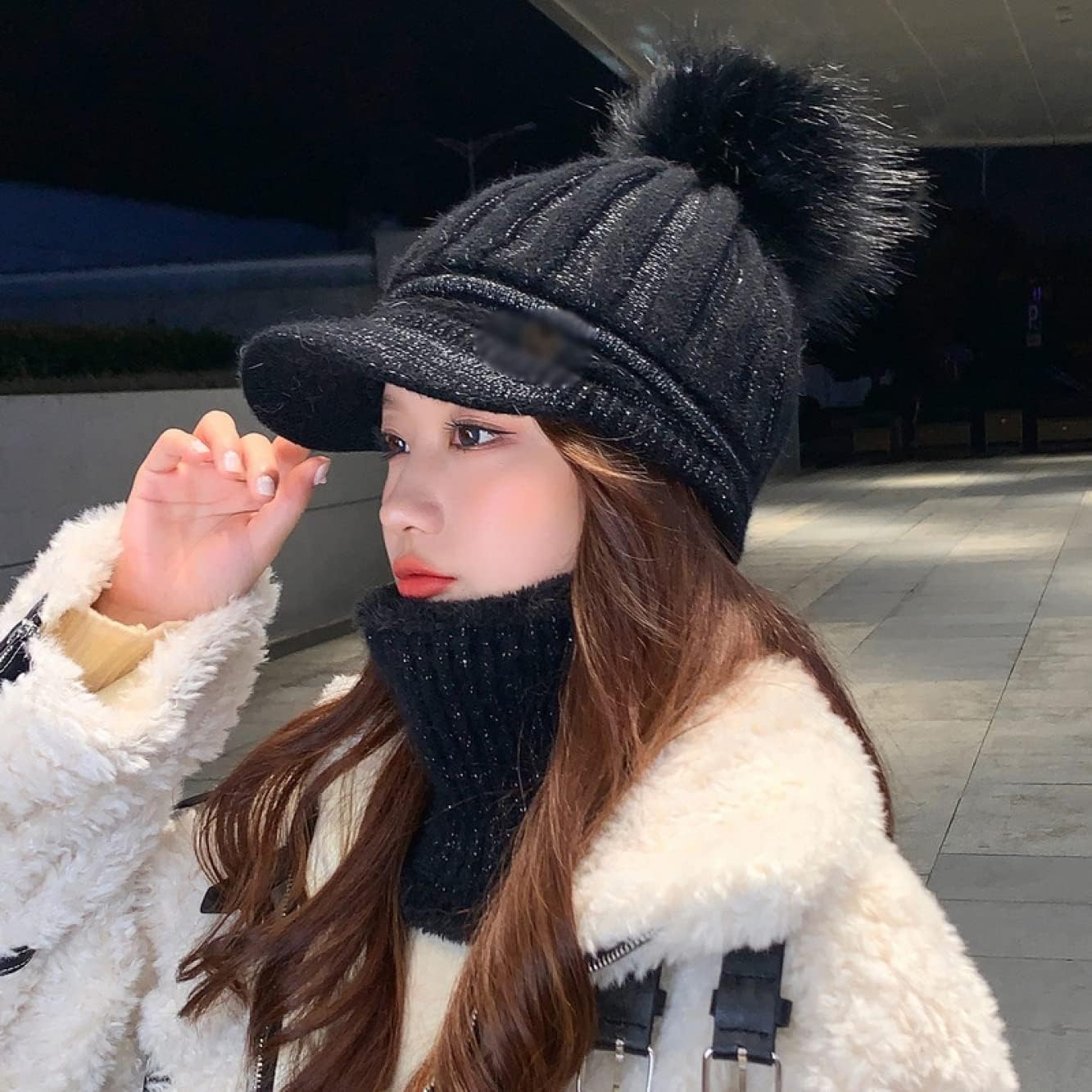 MangjiaoBH] ニット帽 レディース ネックウォーマーセット ネックウォーマー スヌード 暖かい レディースニット帽 編み MangjiaoBH]  可愛い 暖かい ニット帽 レディース ネックウォーマー 2点セット 裏起毛 ファッション雑貨 防寒 防風 MangjiaoBH] ニット帽 レディース  ... [MangjiaoBH] 帽子 レディース ニット帽 ニット帽子 秋冬 冬 ニットキャップ ニット アウトドア キャンプ 暖かい お