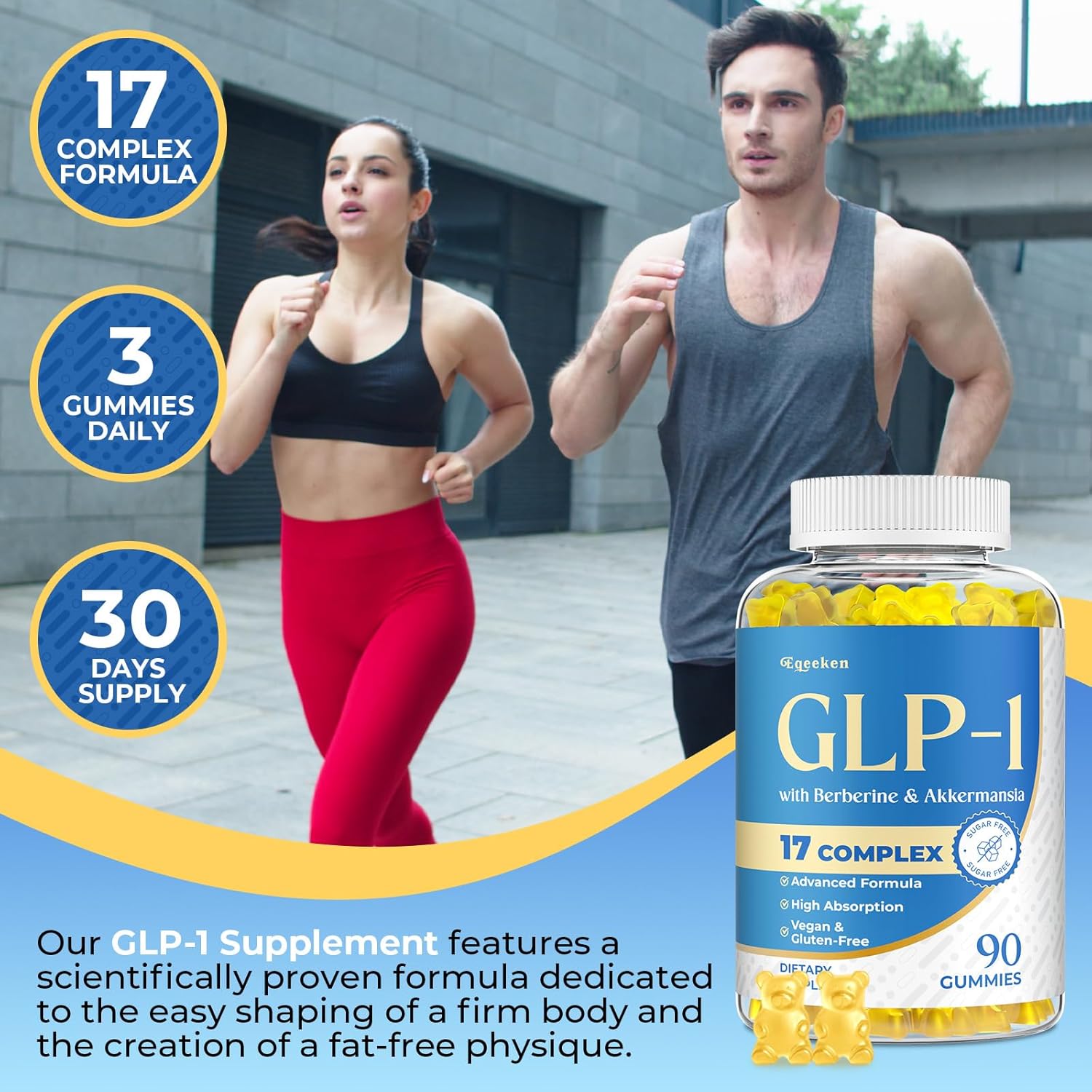 GLP-1, GLP-1 Supplement for Women & Men | 17-in-1 Scientific Formula GLP1 Gummies with Berberine, Akkermansia for Nutrient Absorption, Metabolism Digestion & Gut, No Stomach Discomfort, 90 Gummies - Image 7