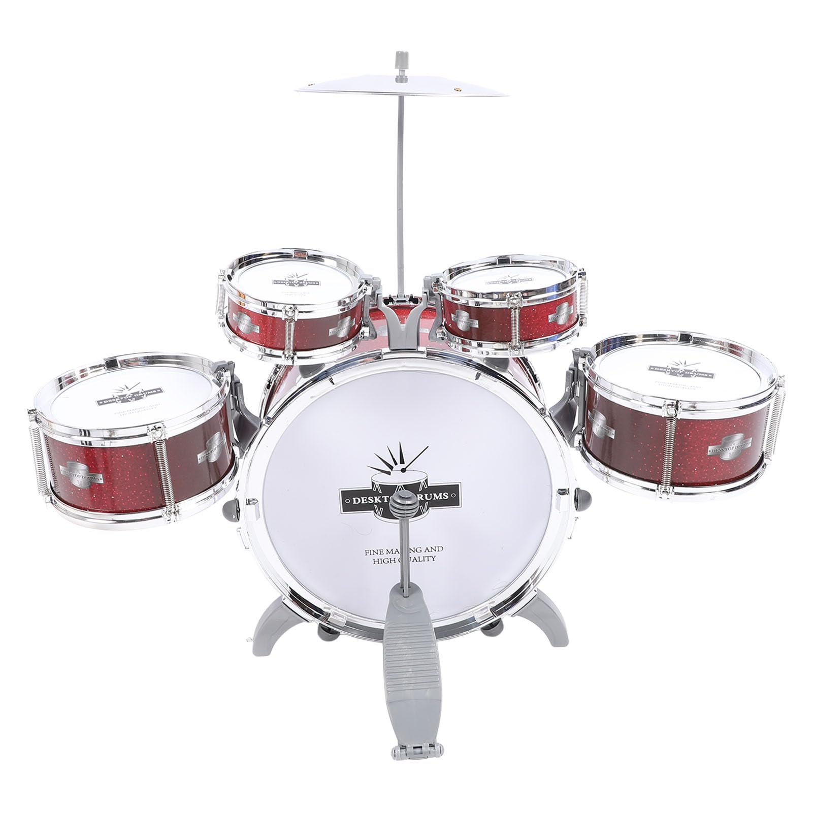 Set di batteria jazz Set di batteria per bambini Set di batteria per bambini 5 tamburi Strumenti musicali a percussione Giocattolo per bambini Compleanno Regalo di Natale