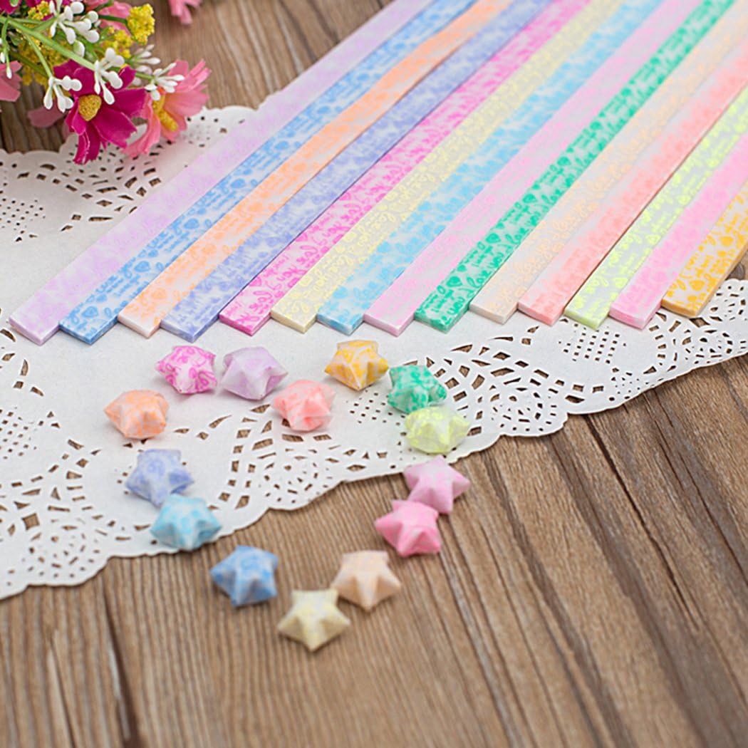 Yeooyoor Origami Stars Papers Package DIY Paper, 600 Sheets - 20 Colors (Glows in the Dark)