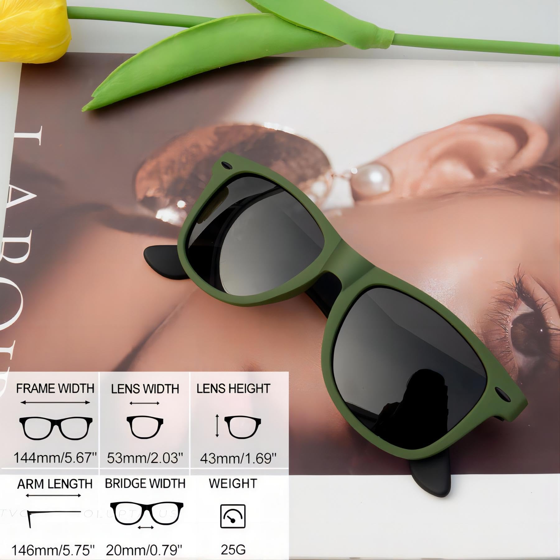 Joopin Occhiali da Sole da Uomo Donna Polarizzati Protezione UV400 Vintage Classici Rettangolari Occhiali da Guida, Unisex - Adulto