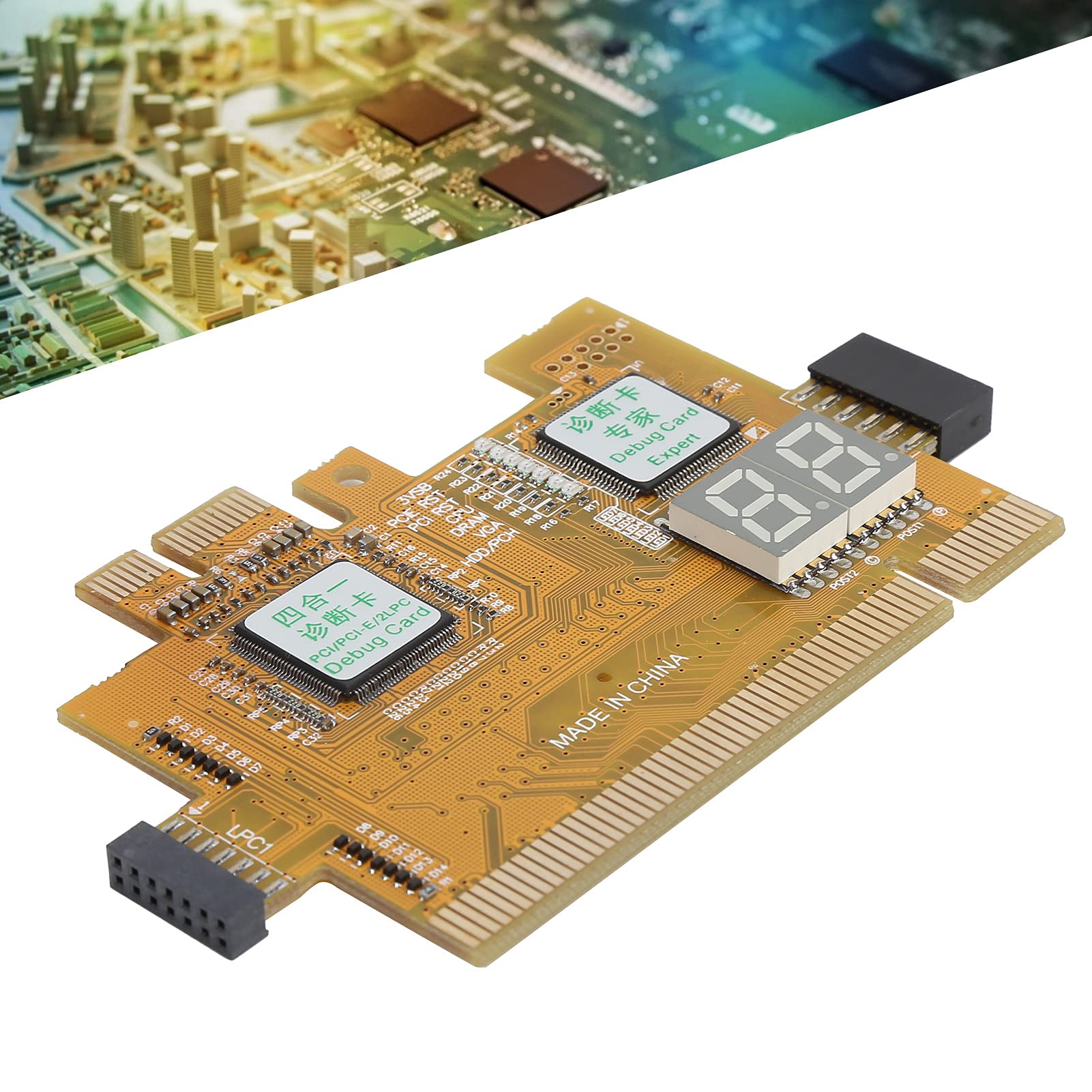 Scheda Diagnostica da Tavolo Analizzatore Compatto 4 in 1 per Test Semplici della Scheda Madre PCB Giallo