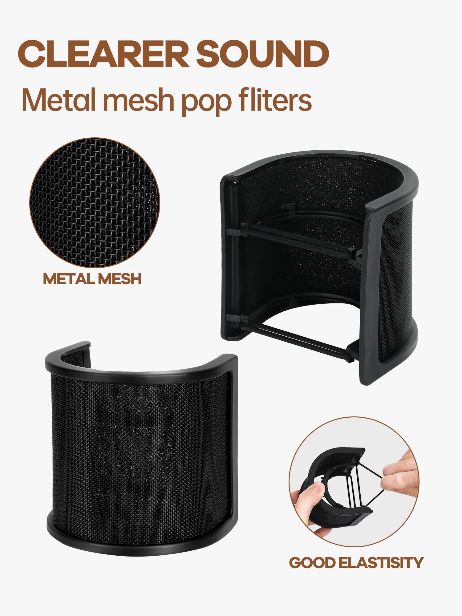Microphone Pop Filter for HyperX, Mic Pop Shield Compatible with HyperX QuadCast 2 USB Mic - Image 3