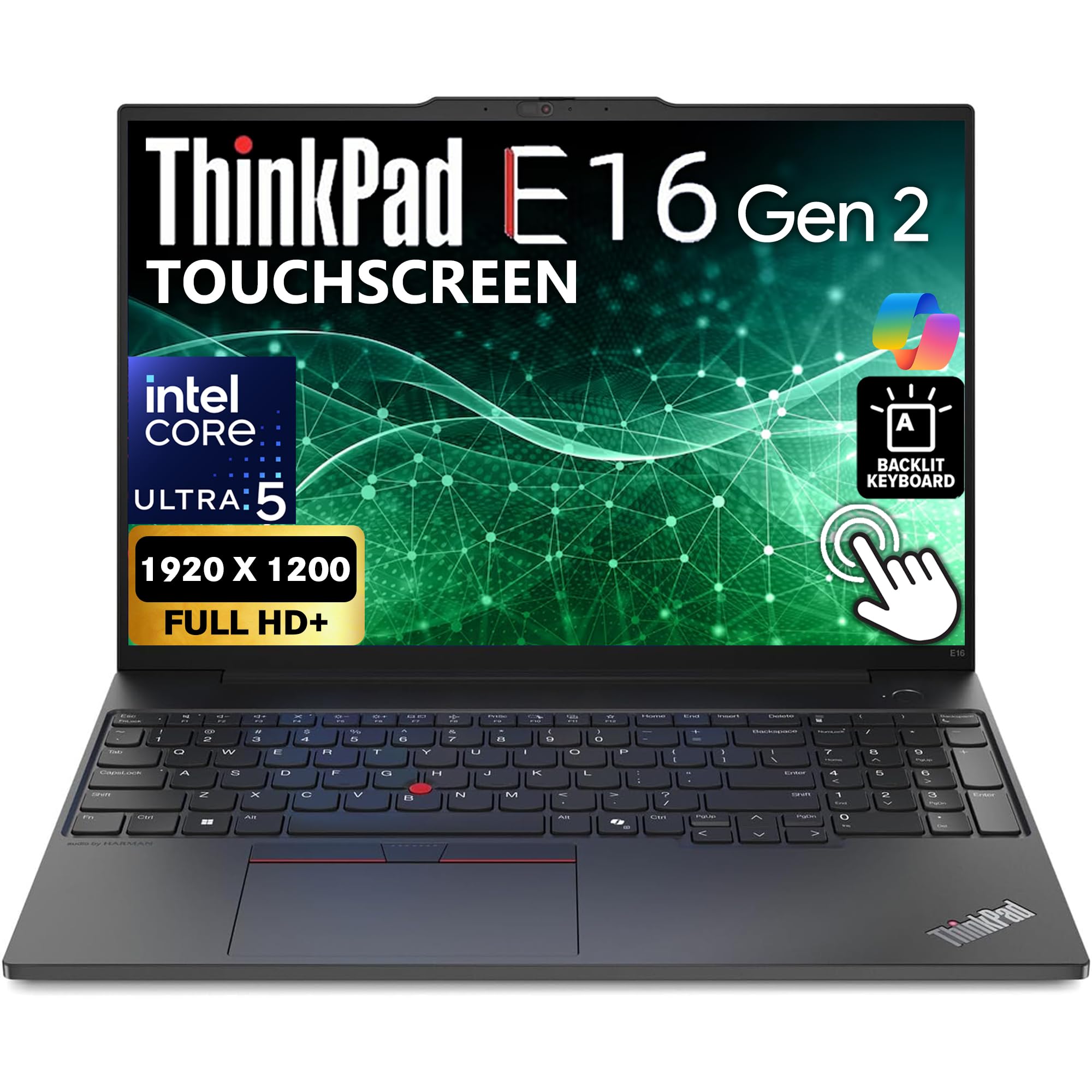 Lenovo ThinkPad E16 Gen 2 Touchscreen 16" FHD+ Display, Intel Ultra 5 125U, 32GB DDR5 RAM, 512GB SSD PCIe, FP, Backlit Keyboard, WiFi 6E + BT, RJ-45,