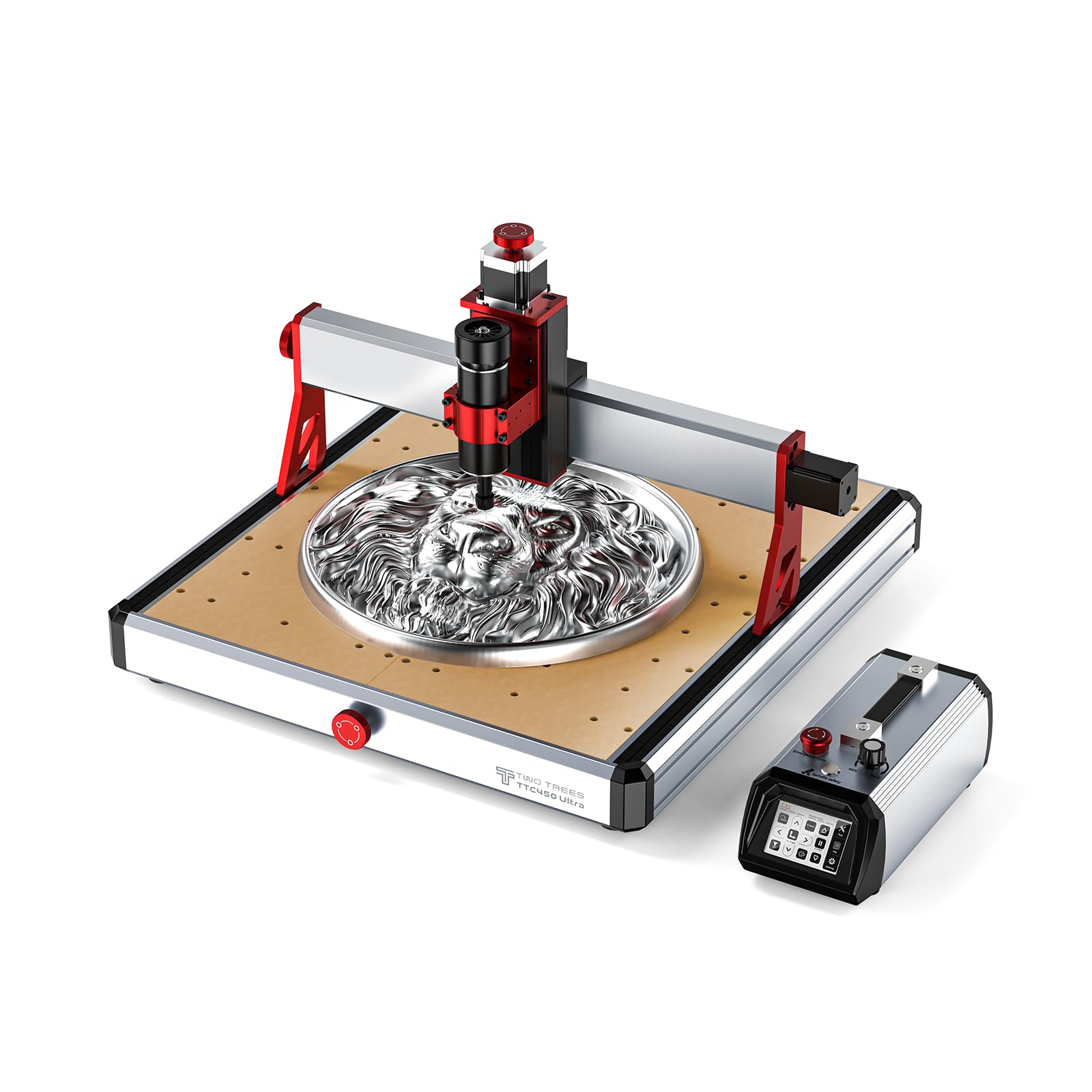 Twotrees Fresadora CNC TTC450 Ultra 500W, conmutable entre CNC y modo de grabado láser, con controlador de pantalla táctil de 3.5 pulgadas, máquina de grabado CNC para metal, aluminio, madera