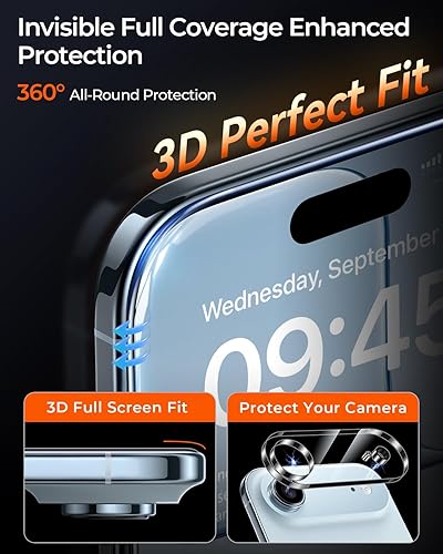 Miniatura 4 de MRGLAS Paquete de 2+2 kit de alineación automática Protector de pantalla compatible con iPhone 12 Pro Max de 6.7 pulgadas con protector de lente de