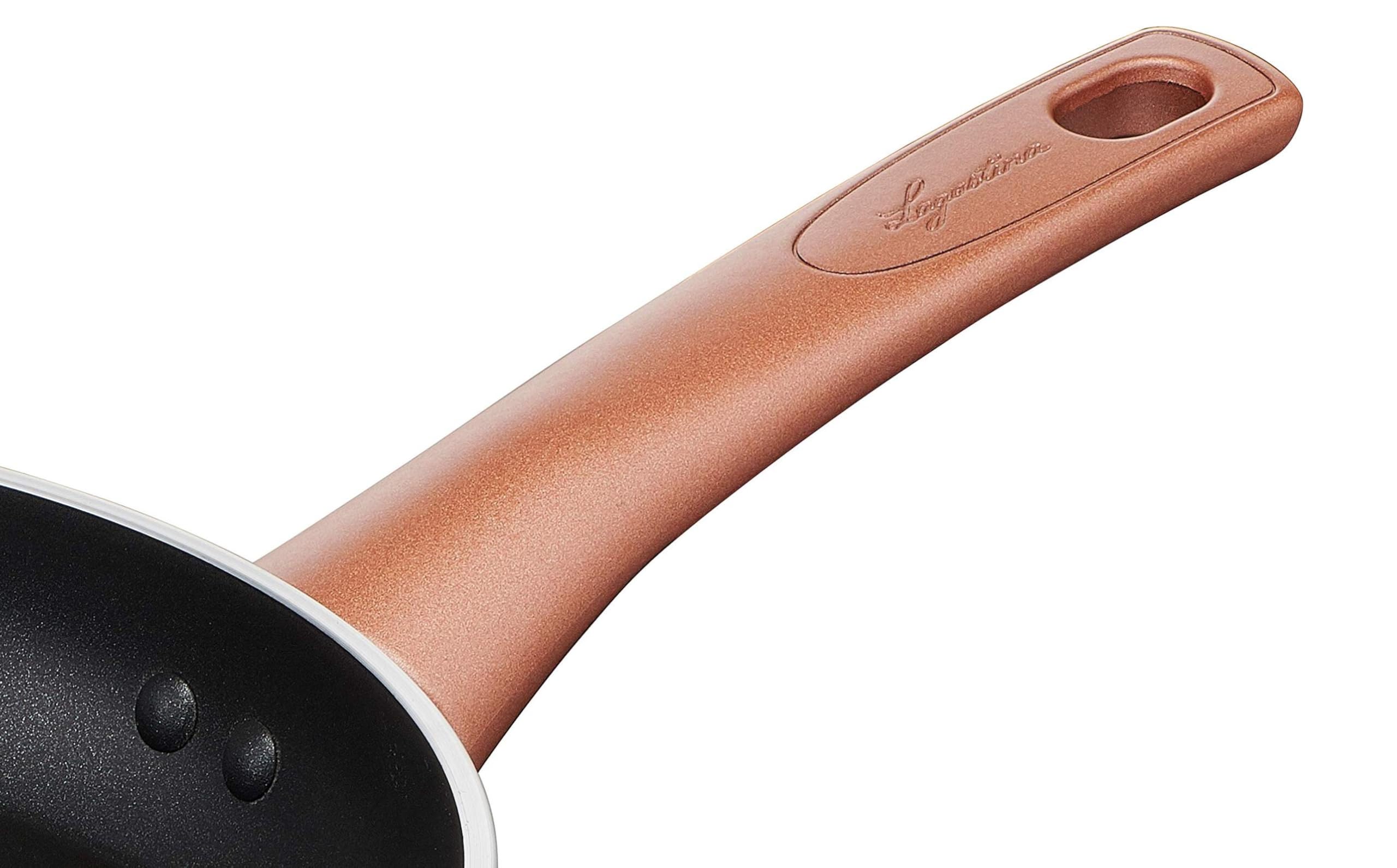 Lagostina Ramata Wok Antiaderente in Alluminio Ø 28 cm con Esterno Effetto Rame, Pentola Gas e Forno, Rivestimento Titanium Easy, Manico Ergonomico in Bakelite