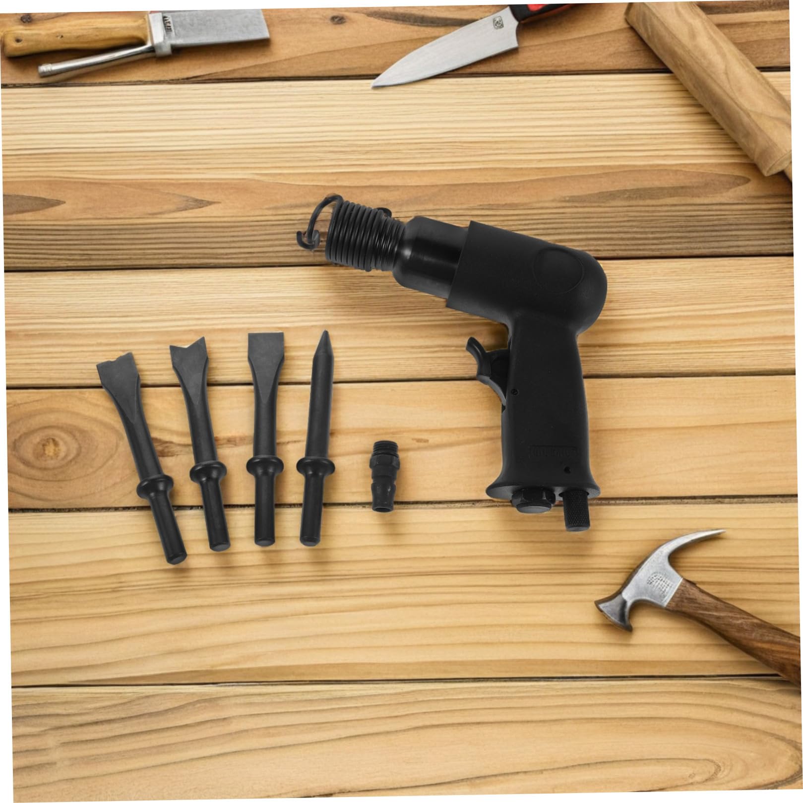 HEMOTON Kit Marteau Pneumatique avec Burins Outil Léger Ergonomique pour Réparation Automobile Élimination Rapide Rouille et Entretien des Plaquettes de Frein