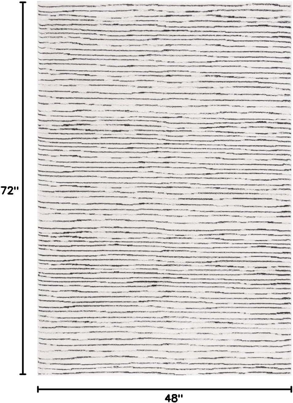 SAFAVIEH Melody Collection Accent Rug - 4' x 6', Ivory & Black, Stripe Design, Non-Shedding & Easy Care, Ideal for High Traffic Areas in Entryway, Living Room, Bedroom (MEL118A)