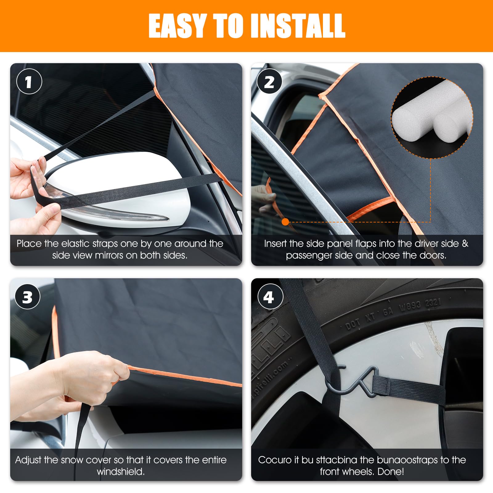 LC-AUTO Car Windshield Cover Sunshade Front Windscreen Cover For Fiat