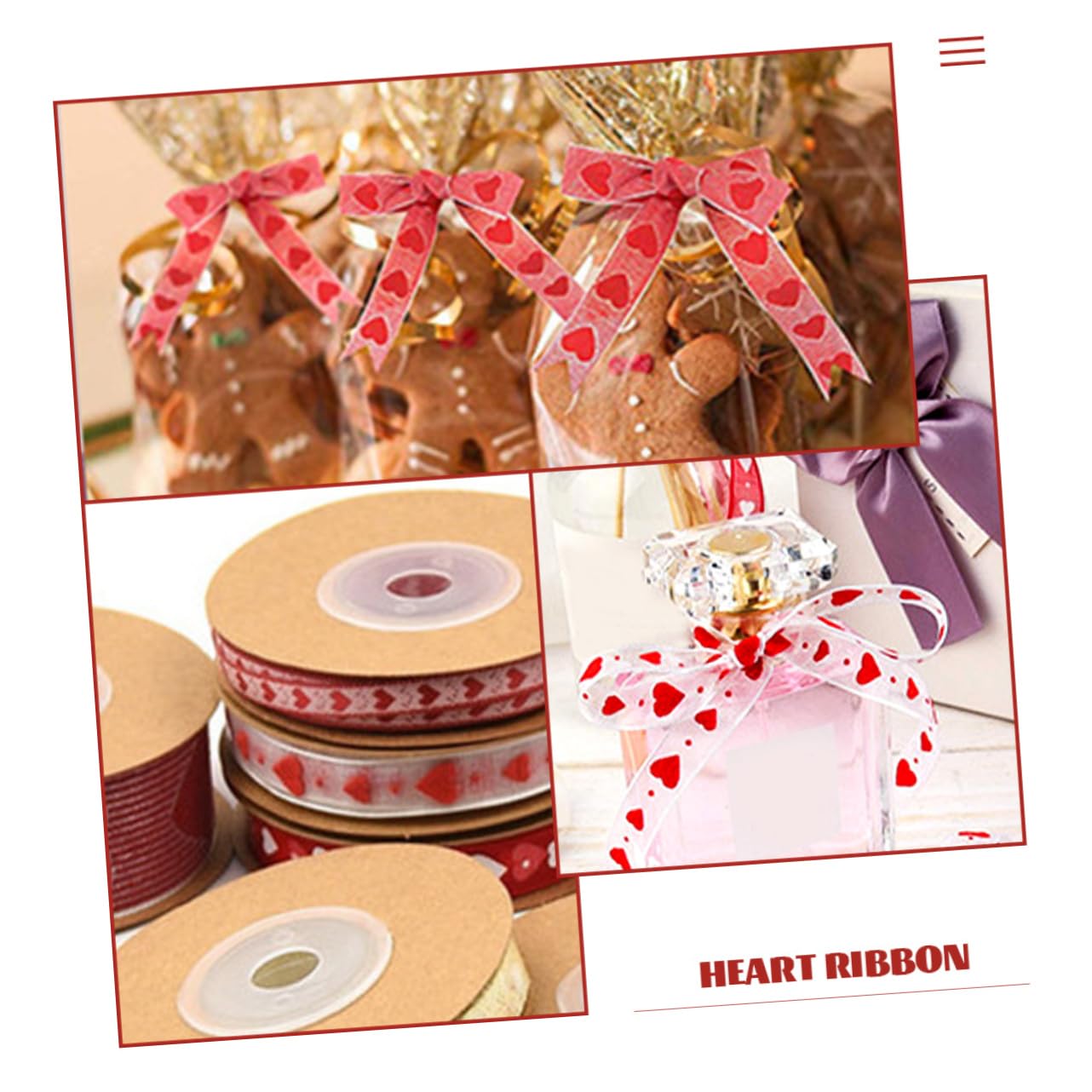 SHINEOFI 5 Sätze Schleifenband Selber Machen Valentinstag Verpackungsband Banddekor Liebe Stift Hochzeitsband Sackleinen Gold Aufkleber Herz Bögen Strasssteine Bänder Polyester 3 Rollen * 5