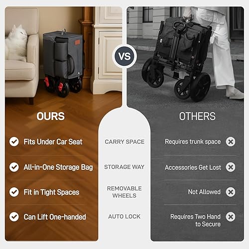 Miniatura 3 de EVER ADVANCED Carro ultracompacto para 2 niños, cochecito plegable de viaje con toldo extraíble, asas y arneses ajustables, color gris