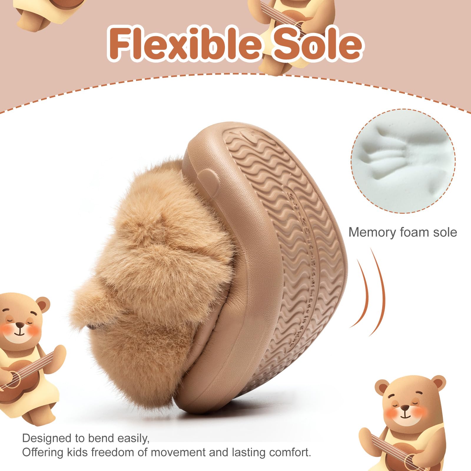 DRECAGE Zapatillas de Casa Niño Niña Invierno, Pantuflas de Peluche y Diseño de Animales Calientes Suave y Antideslizantes