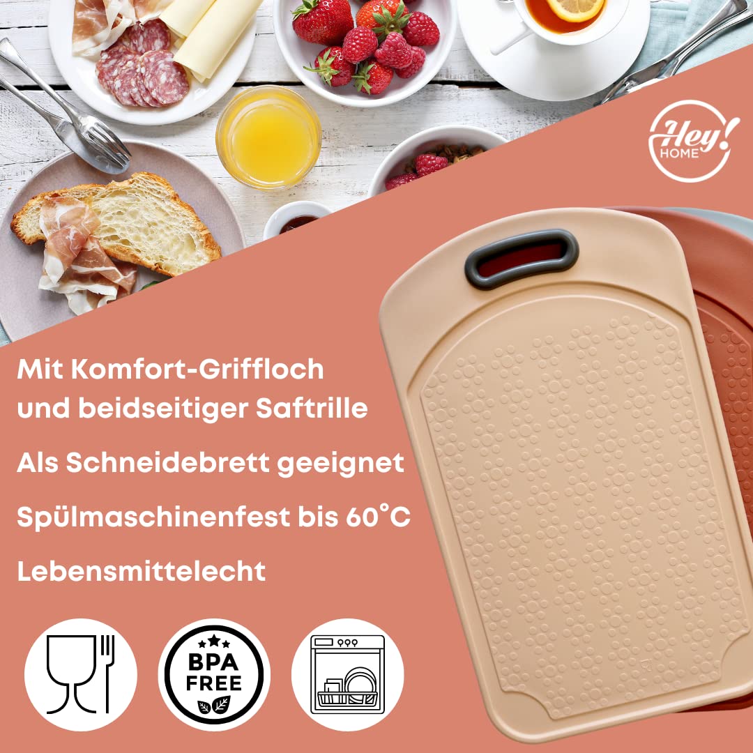 LDXDRU Set of 8 Breakfast Boards, Plastic, 25 x 15 cm, Cutting Board