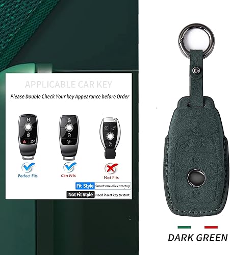 Miniatura 4 de CROWEIPT Funda para llavero Mercedes Benz, piel de gamuza con llavero, protector de gamuza compatible con Mercedes Benz Clase E 2017-2021 Clase C
