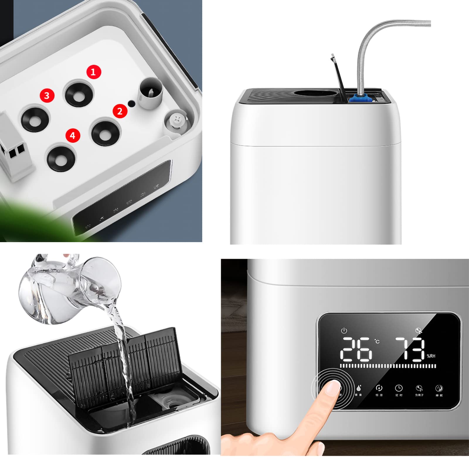 Umidificatore 23L Intelligente Industriale Domestico Commerciale Supermercato Conservazione di frutta e verdura Spruzzatore di nebbia di grandi dimensioni ad alta potenza e grande capacità (modello