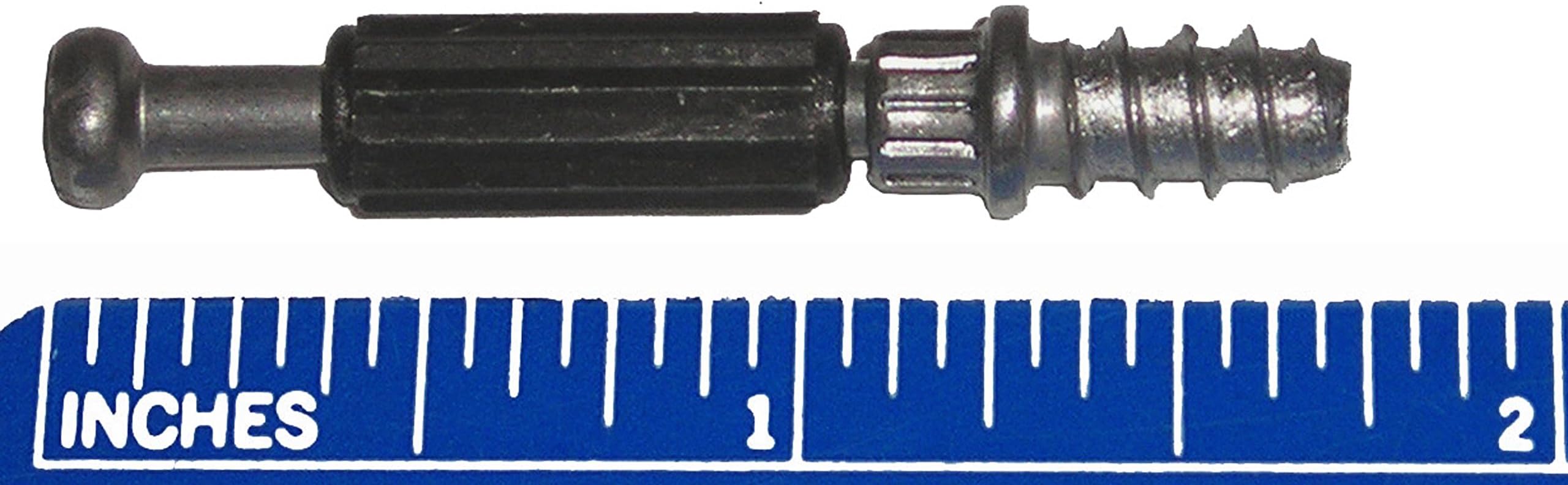 33mm Dowel Pin Bolt for Cam Lock Disc Furniture Connectors 43.5 mm Overall, Steel with Plastic Sleeve, 11mm Euro Wood Screw Thread for 5mm Hole (10 Pack)