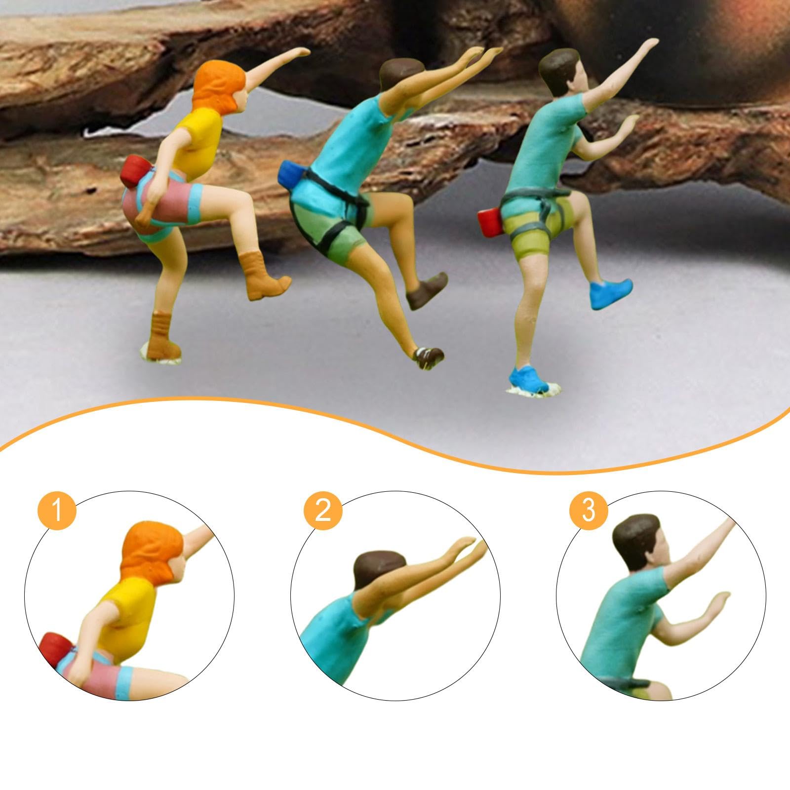 3 Figure di Scalatori in 1:87 per Diorami