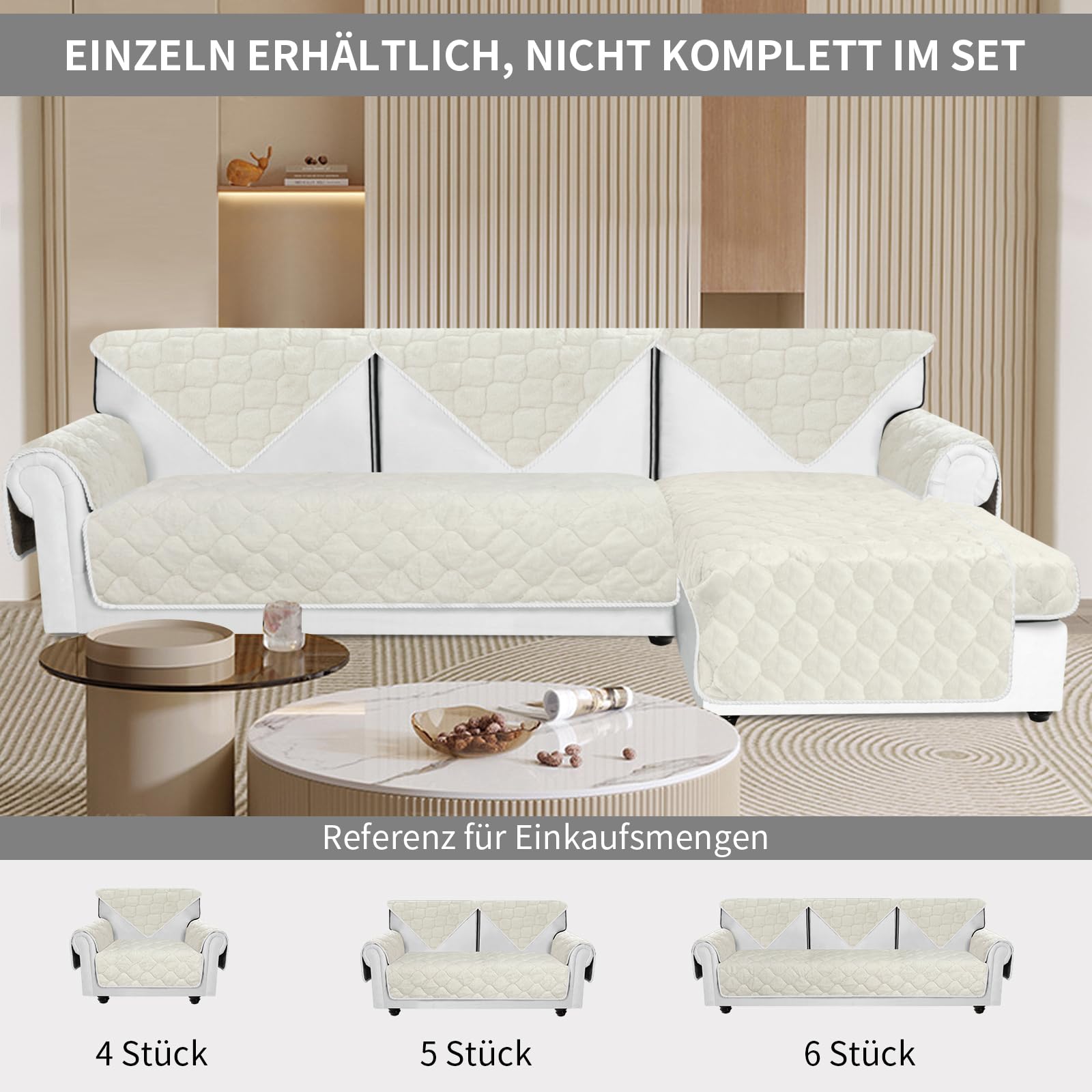 Easy-Going Lussuoso rivestimento per divano in velluto, 3 posti, 1 pezzo, copridivano antiscivolo, a forma