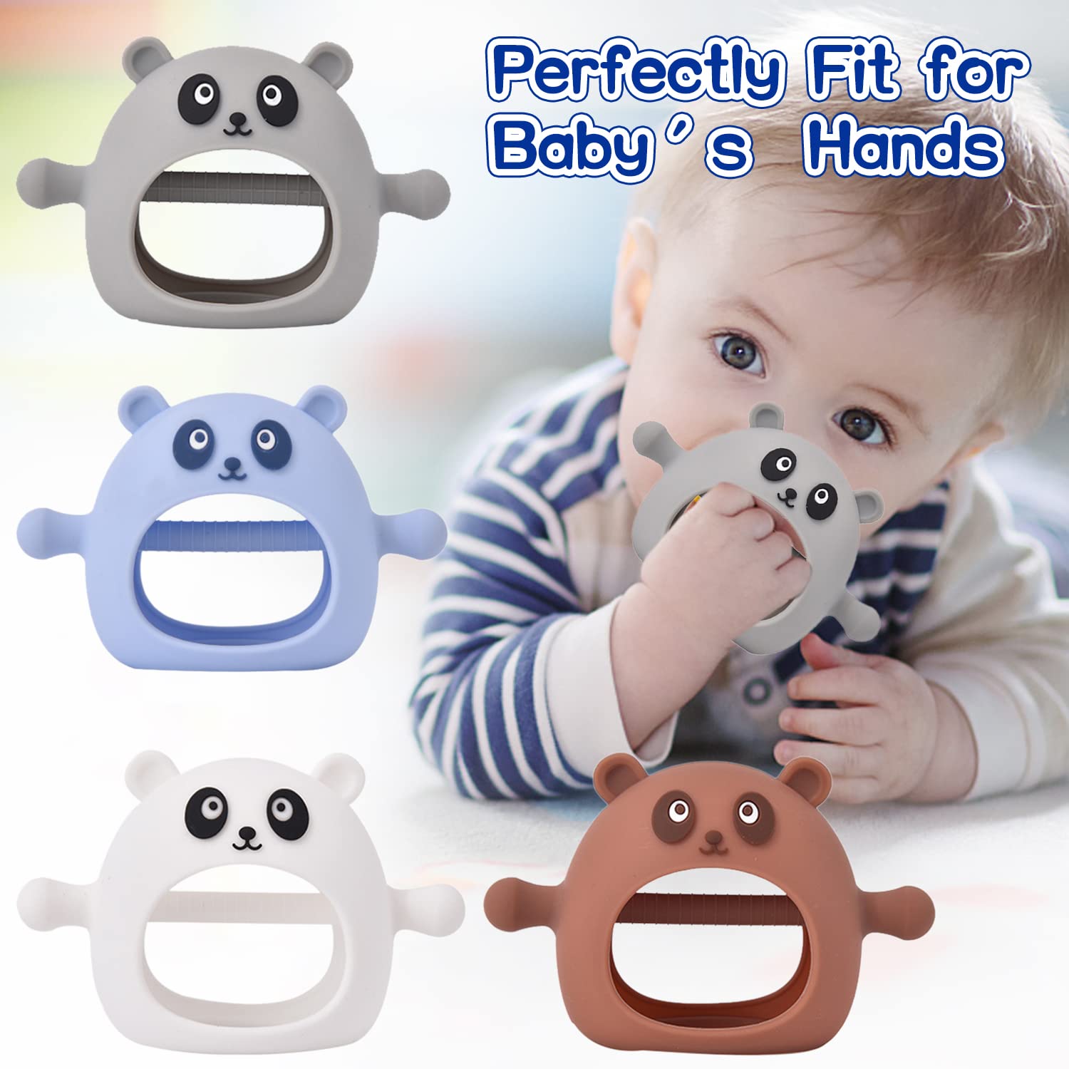 Infantino Anneau De Dentition « I Love U » - Jouet Silicone Souple Texturé Pour Soulager Bébé