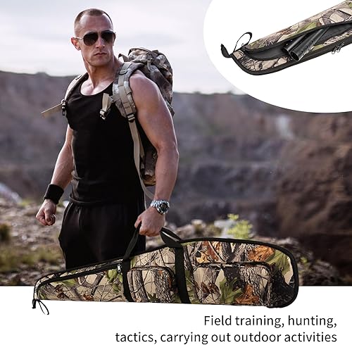 Miniatura 5 de Funda clásica táctica suave para rifles, bolsa de escopeta ajustable, correa de hombro adecuada para cazar, fundas de pistola de tiro para rifles