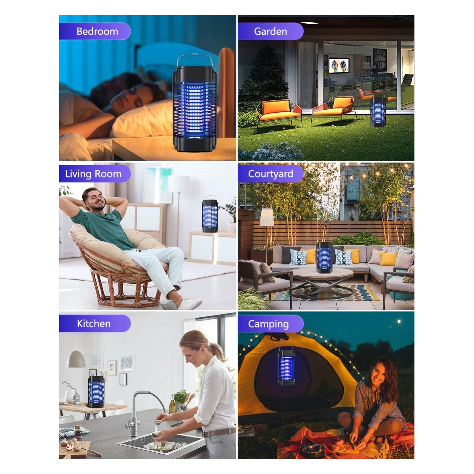 Outdoor Indoor Bug Zapper Elektryczna pułapka na komary Wodoodporna do domu podwórka Ogród Patio Kemping