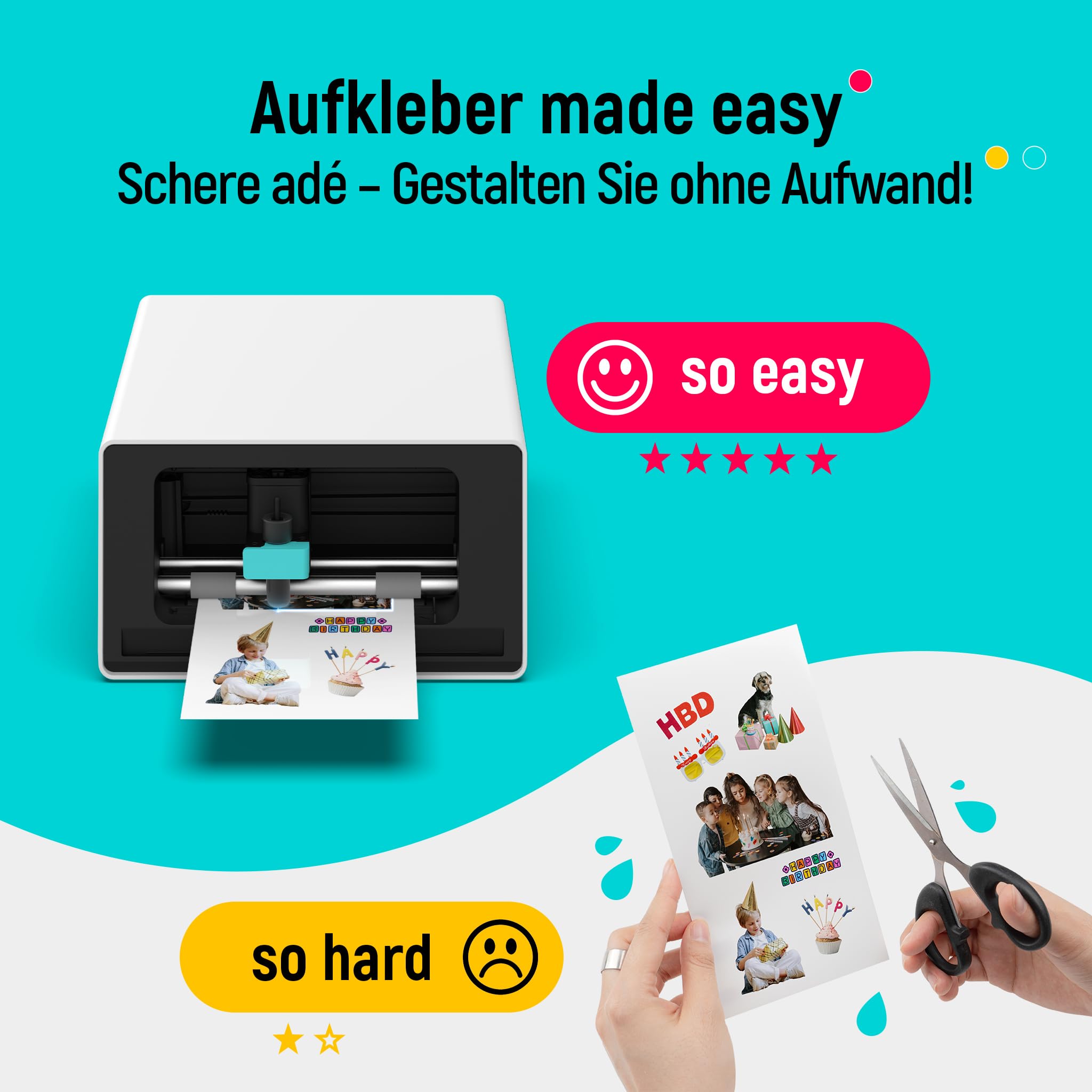 Liene PixCut S1 All-in-One Fotodrucker Aufkleberdrucker Schneidemaschine 300 DPI Farbsublimation
