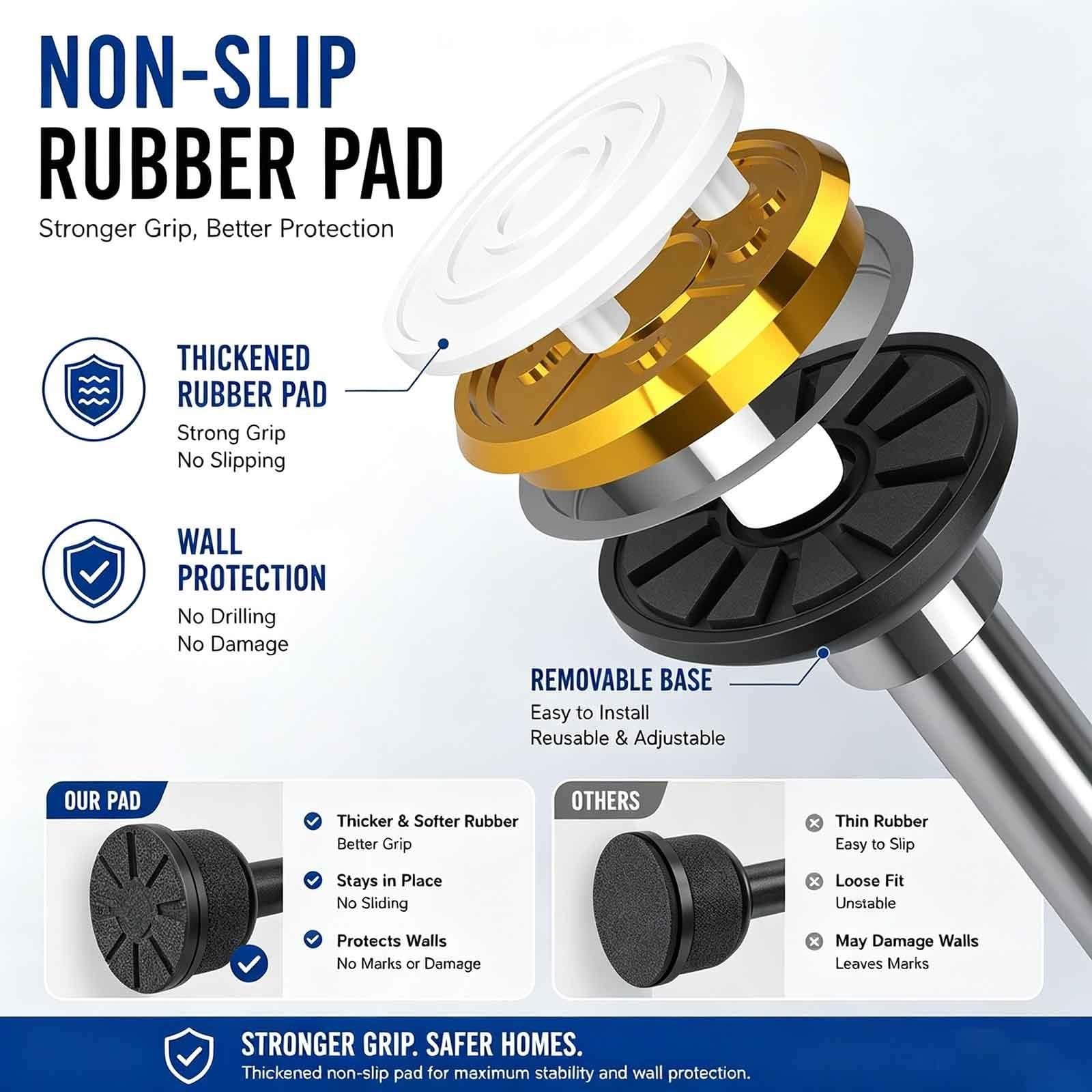 304 Stainless Steel No Screw Curtain Rod, Shower Curtain Pole