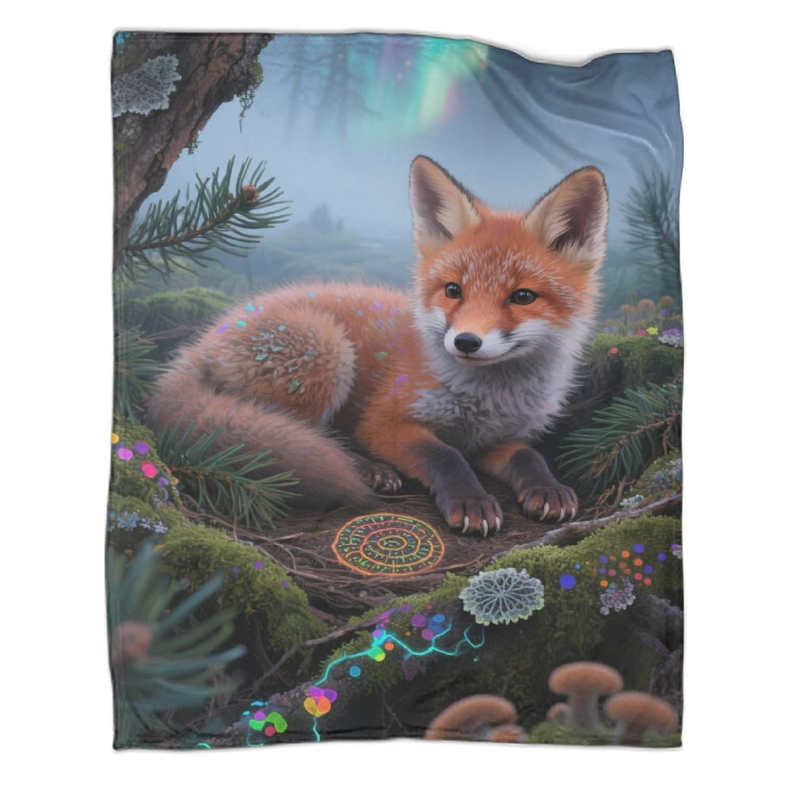Couverture de Lit Renard 3D pour Soirées Cocooning Plaid Moelleux Grand Canapé