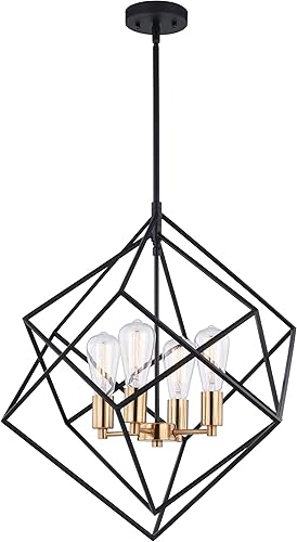 Colgante Rad 4L Negro con Latón Natural