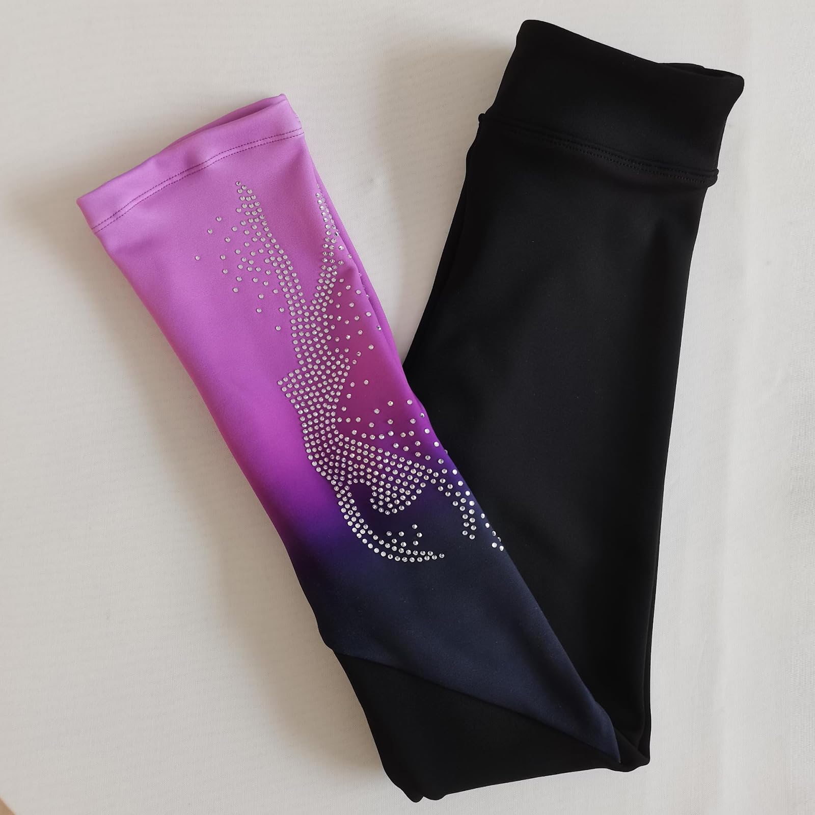 LIUHUO Pantalon de patinage artistique pour fille deux couleurs plus pantalon d'entraînement en velours