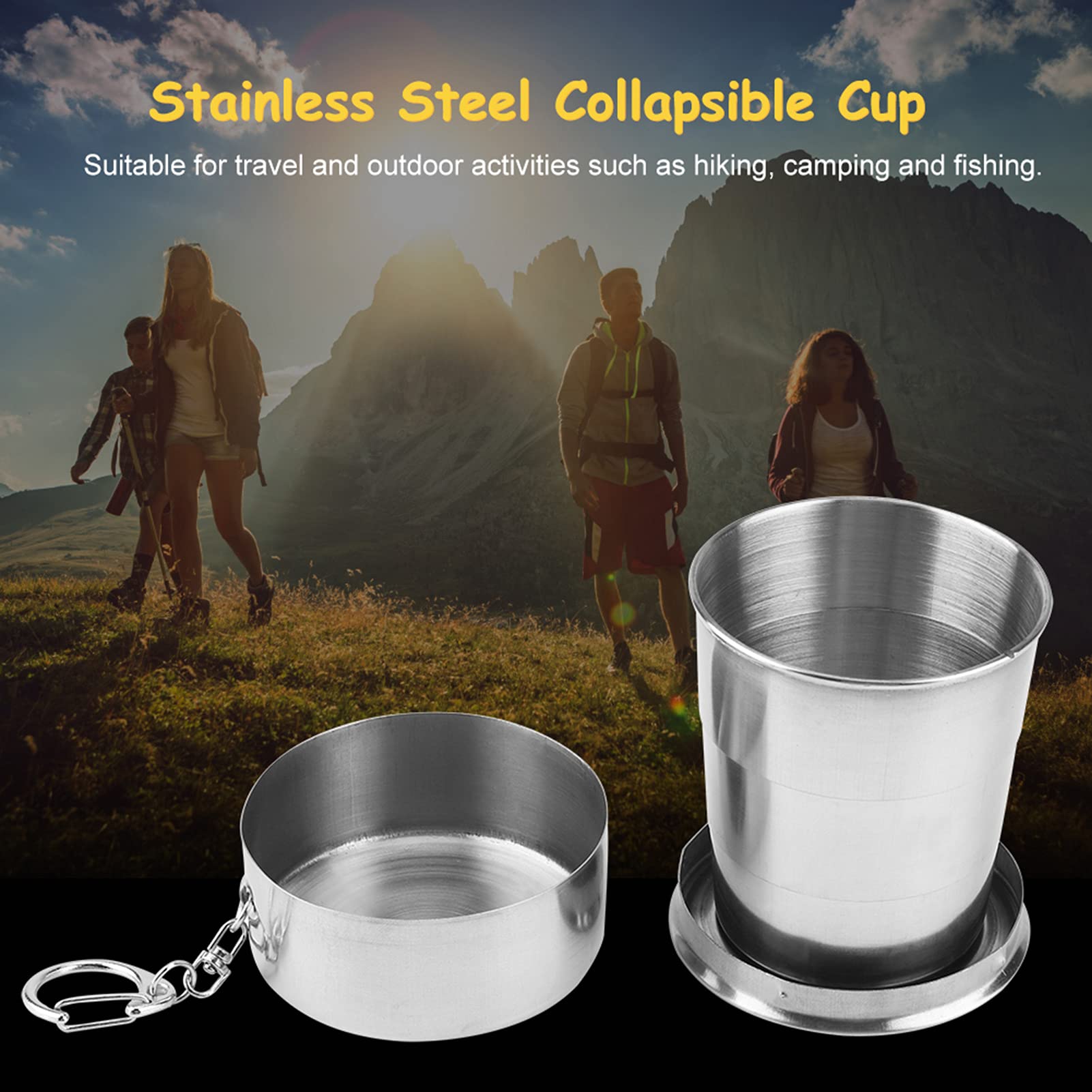 Tasses pliables en acier inoxydable argenté, doré et noir, 2oz, 5oz, 9oz, portab