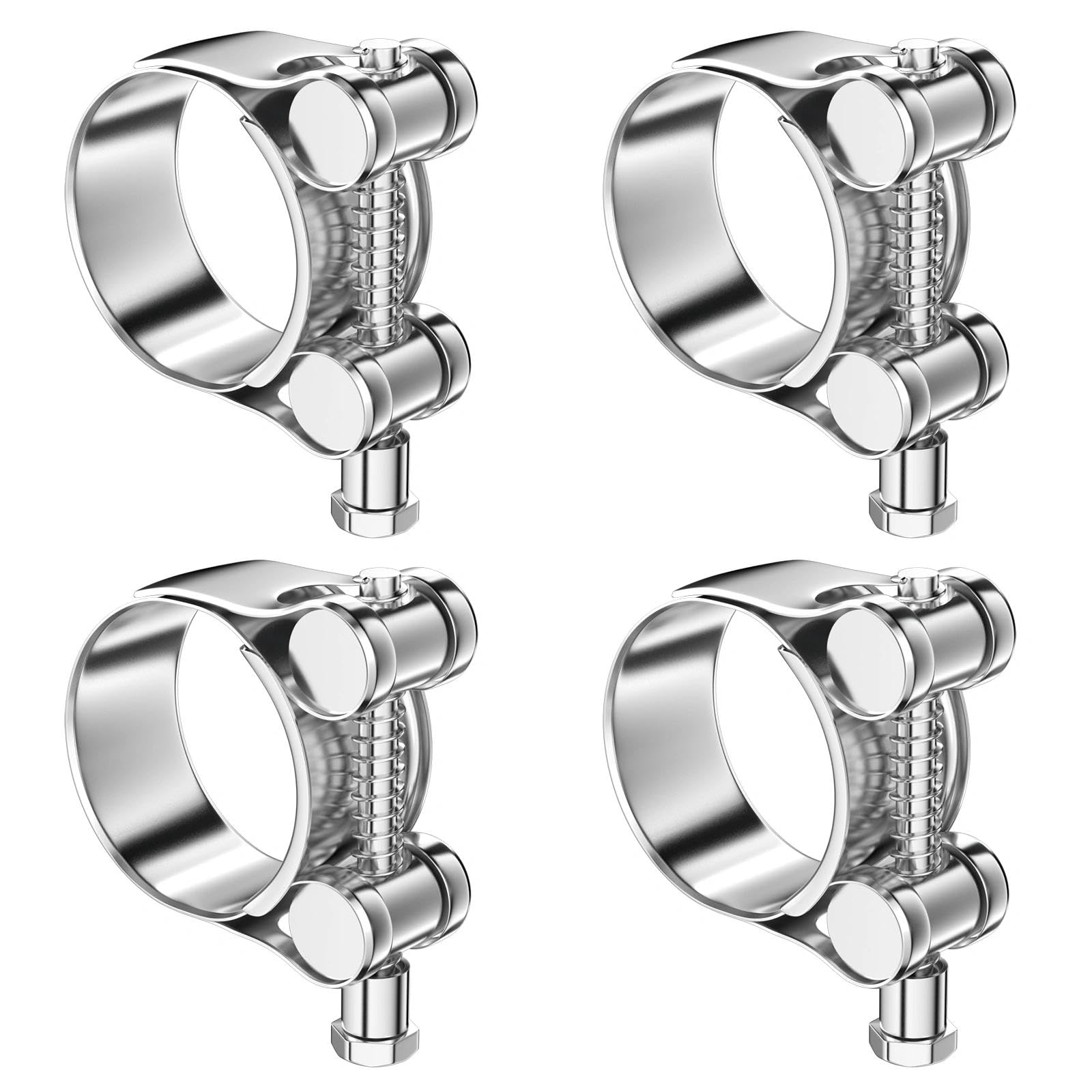 4 Piezas 32-35mm Abrazaderas Metalicas, Pinza Metálica Ajustable, Inoxidable Abrazadera Clip Tubo Acero, Metalicas para Tubos, Clips de Ductos, para Tubo de Escape de Motocicleta, Tubos