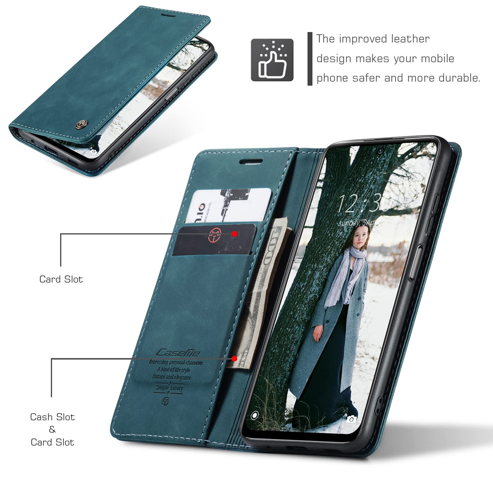 Cover In Pelle Per Xiaomi Redmi Note 11 / Note 11S – Custodia Portafoglio Con Slot E Chiusura Magnetica – Rosa Oro - 3