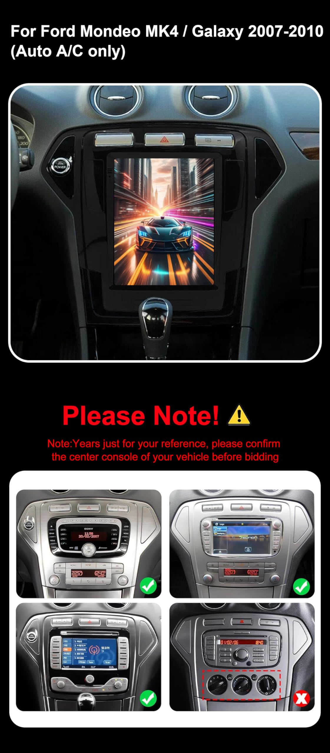 Android 14 Autoradio für Ford Mondeo MK4 (2007-2010) Radio GPS Navigation - DSP/Carplay/Android Auto - 4G+64G - Lenkradsteuerung 4G WiFi DAB 360-CAM - Kamera MIC - IPS 9.7 Zoll 2 Din
