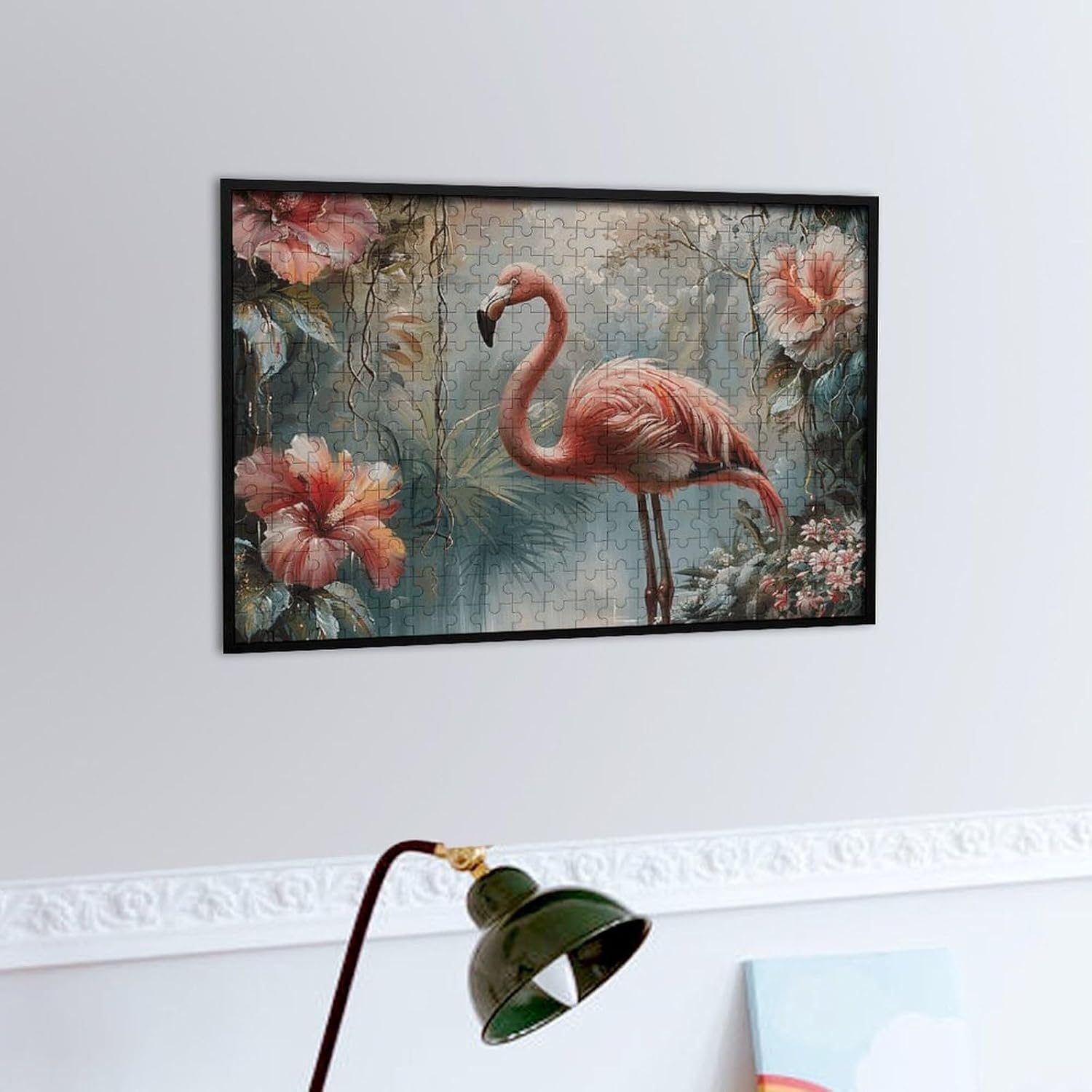 Beautiful Peach Flamingo Puzzles for Adults 300 PCS Home Decor image 5