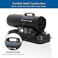 Vista 6 de BILT HARD Calentador diésel de queroseno de aire forzado de 85,000 BTU, calentador portátil de torpedo con control de termostato para exteriores